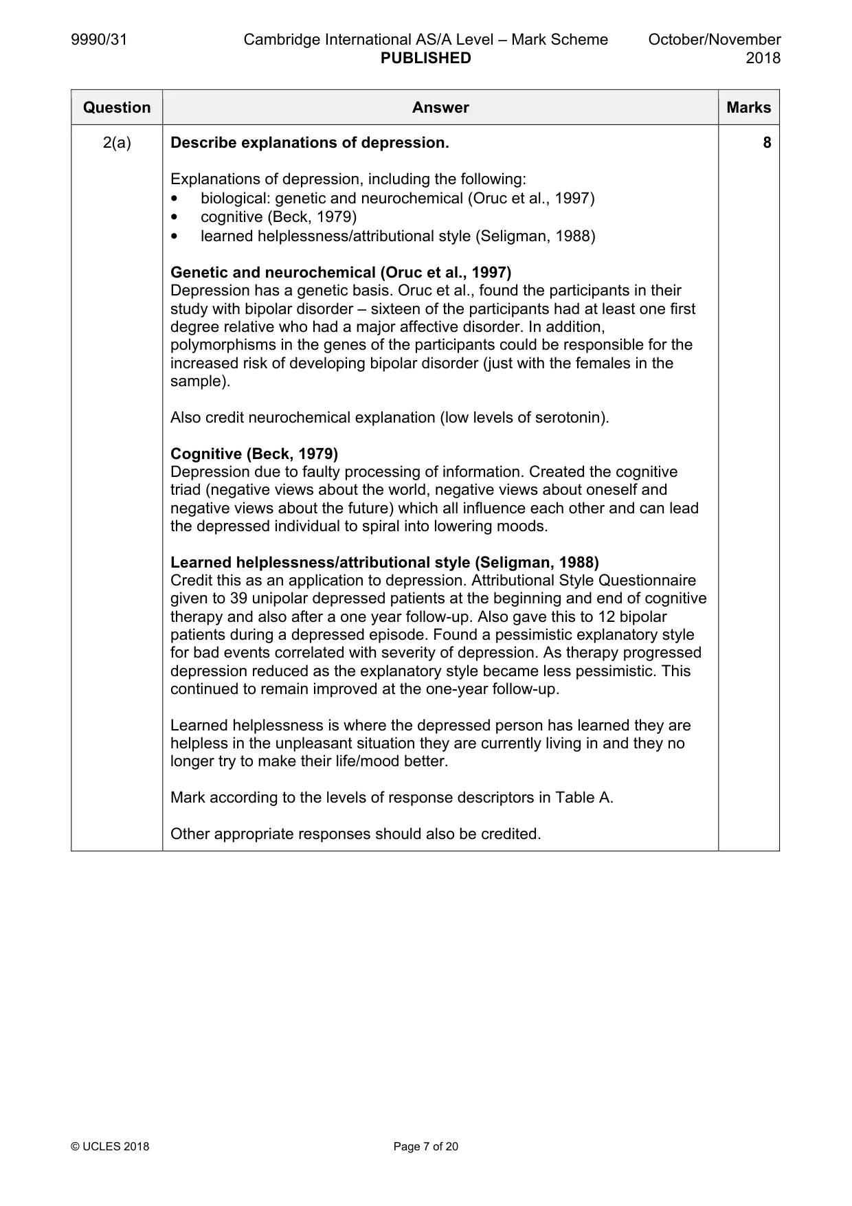 Mark scheme, page 7 of 20