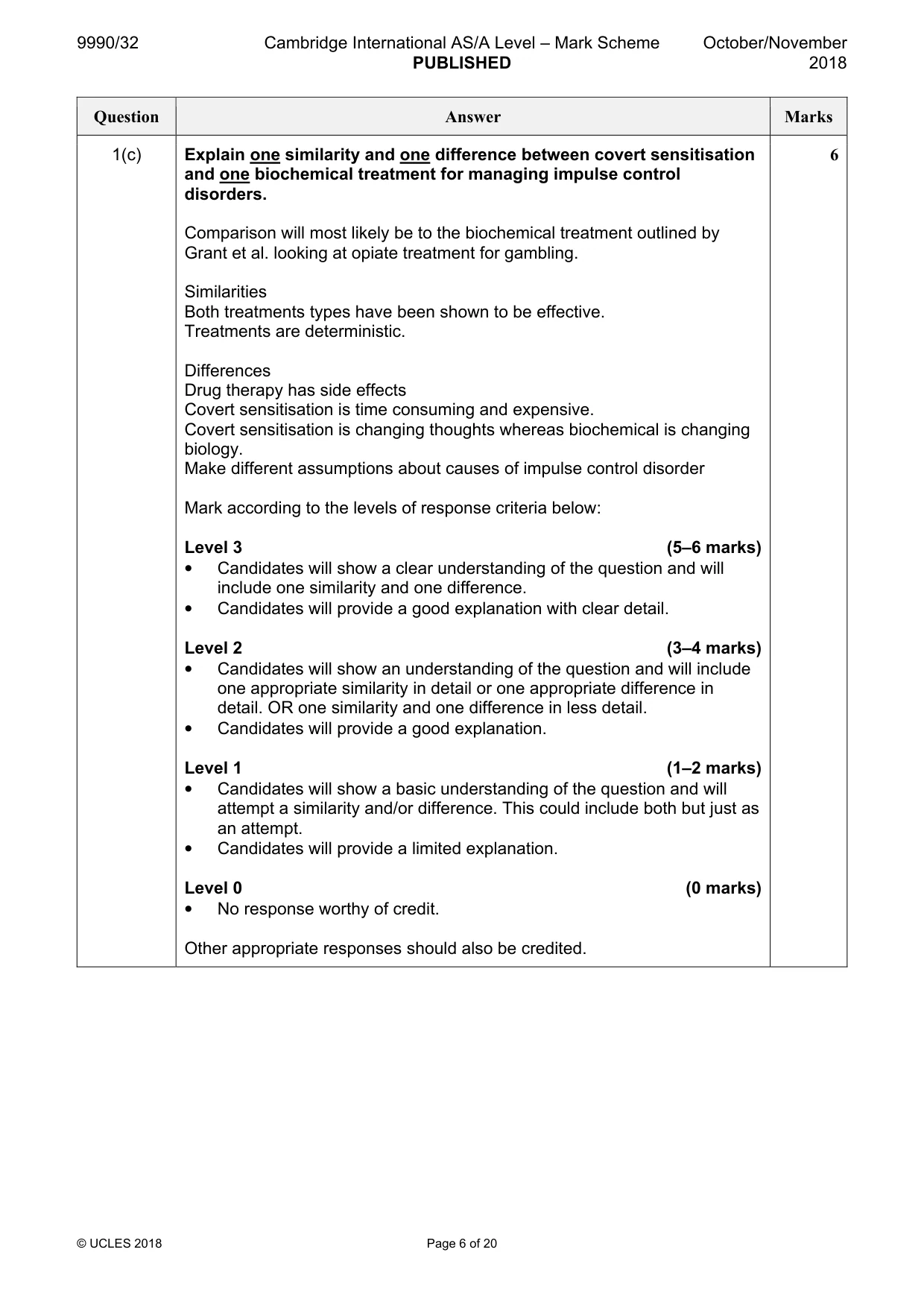 Mark scheme, page 6 of 20