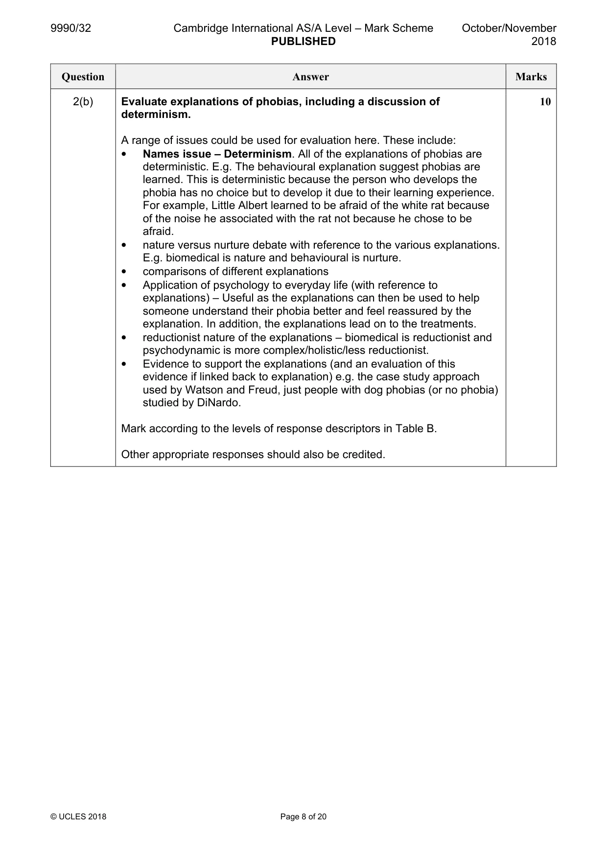 Mark scheme, page 8 of 20