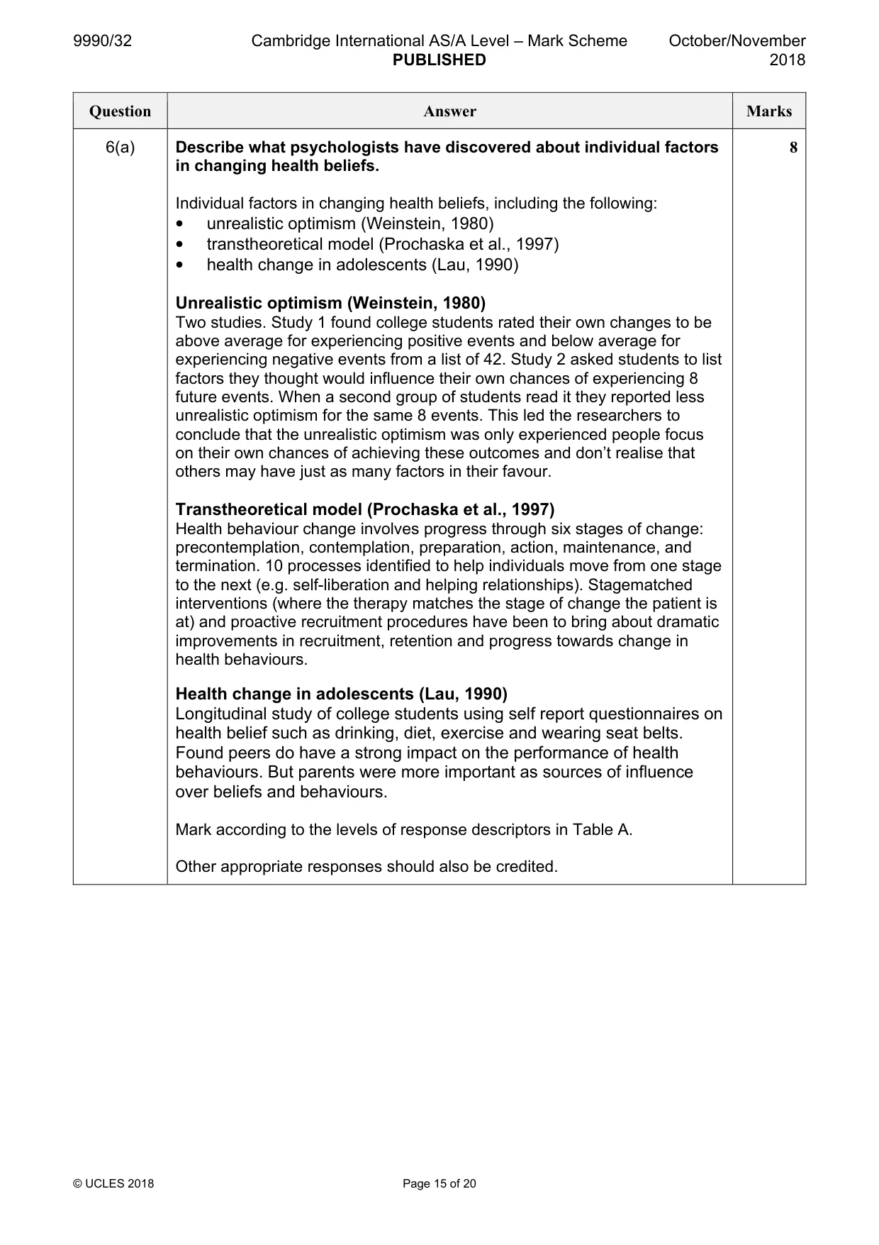 Mark scheme, page 15 of 20