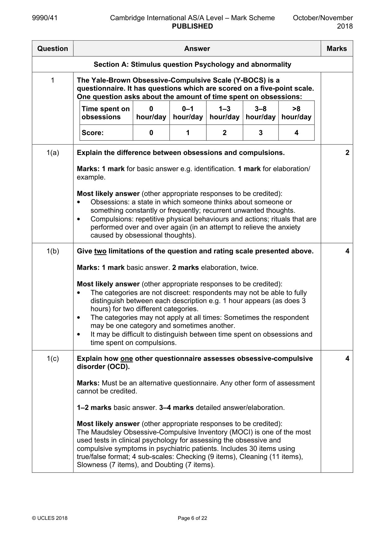 Mark scheme, page 6 of 22
