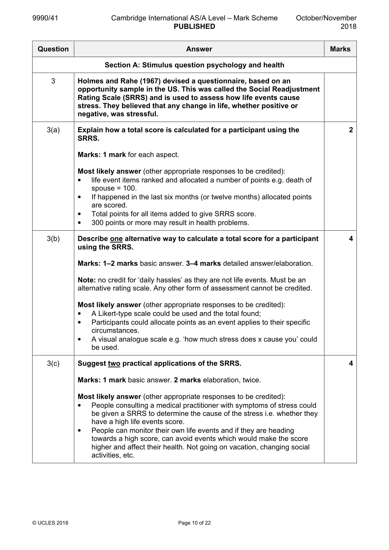 Mark scheme, page 10 of 22