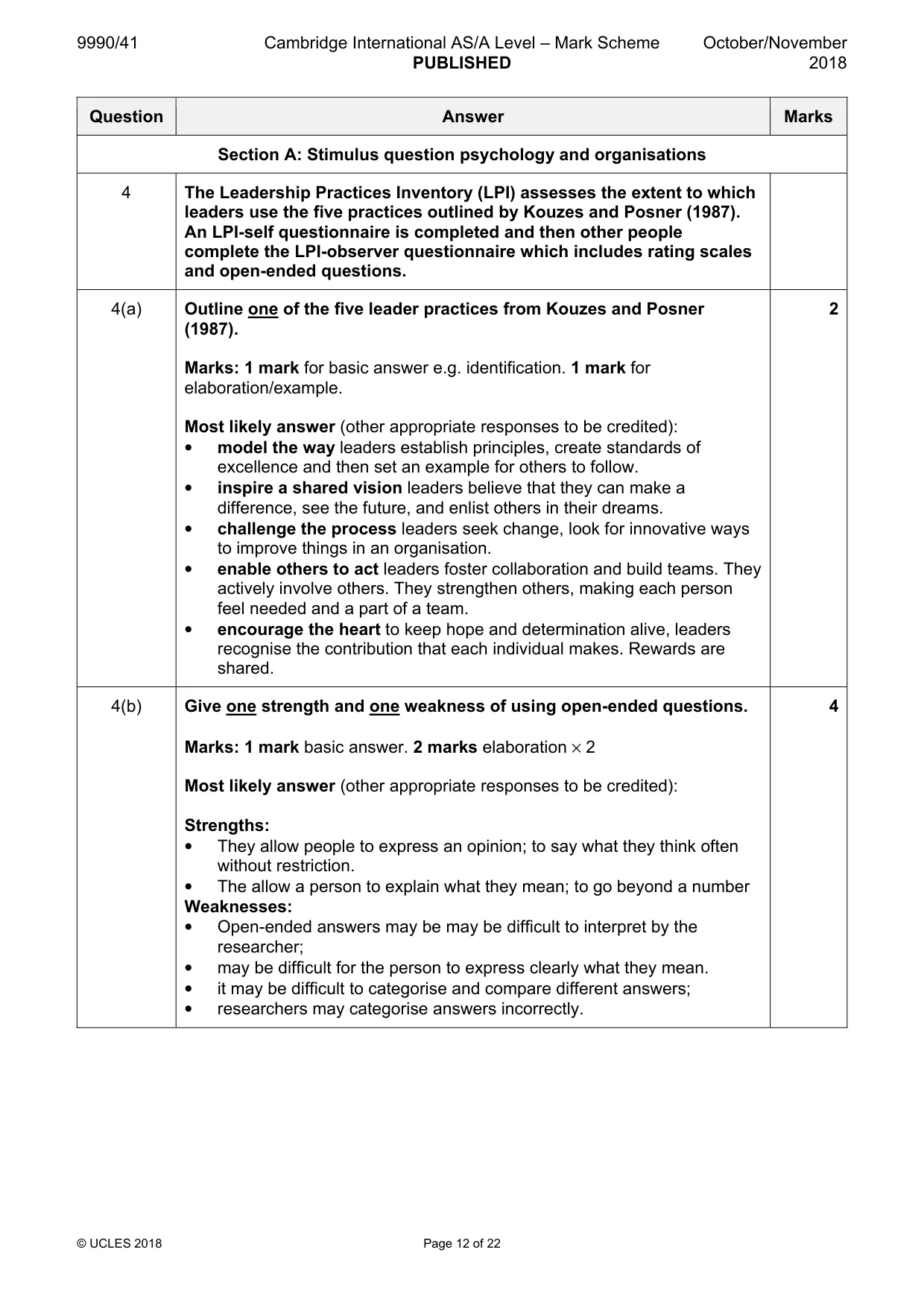 Mark scheme, page 12 of 22