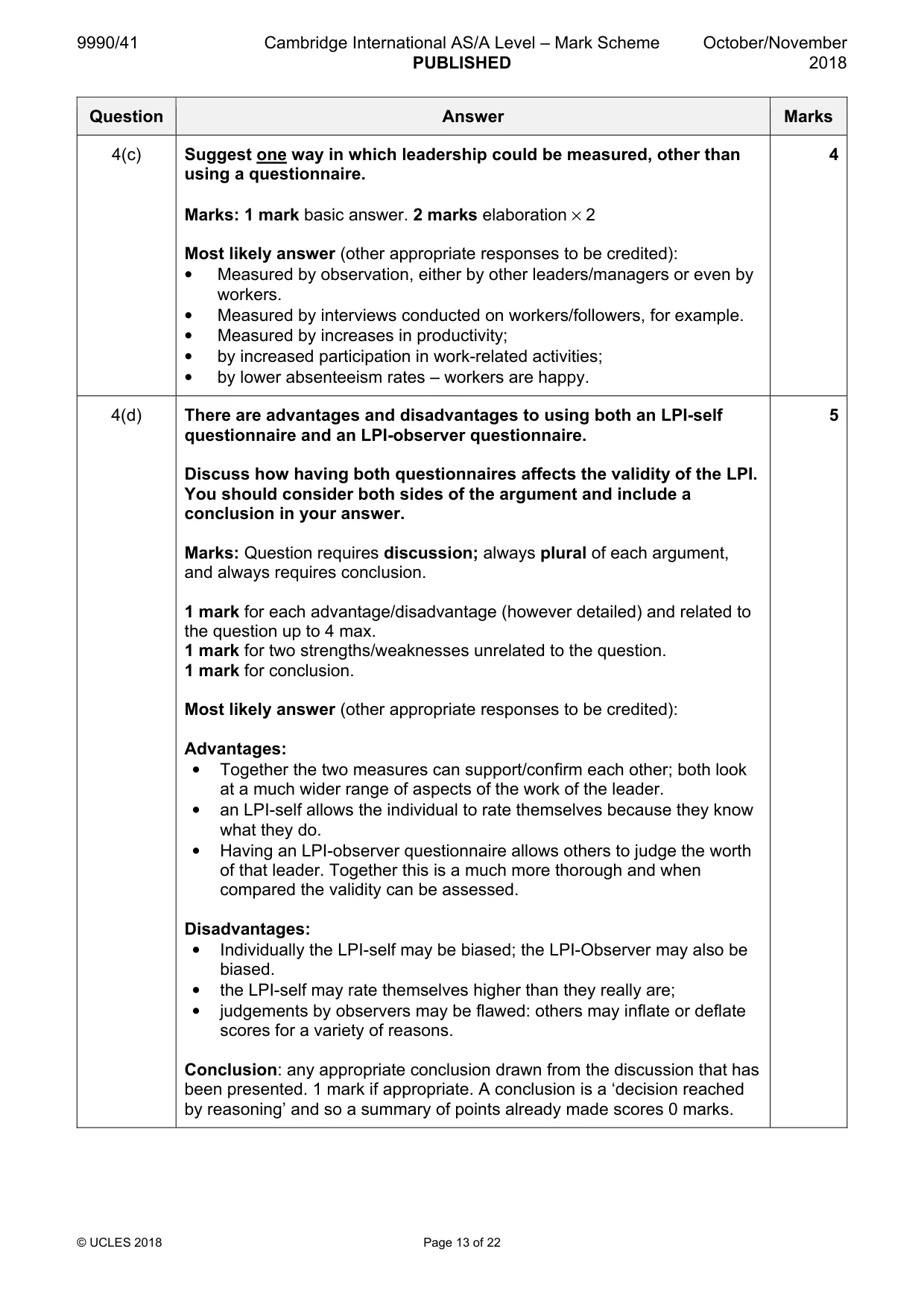 Mark scheme, page 13 of 22