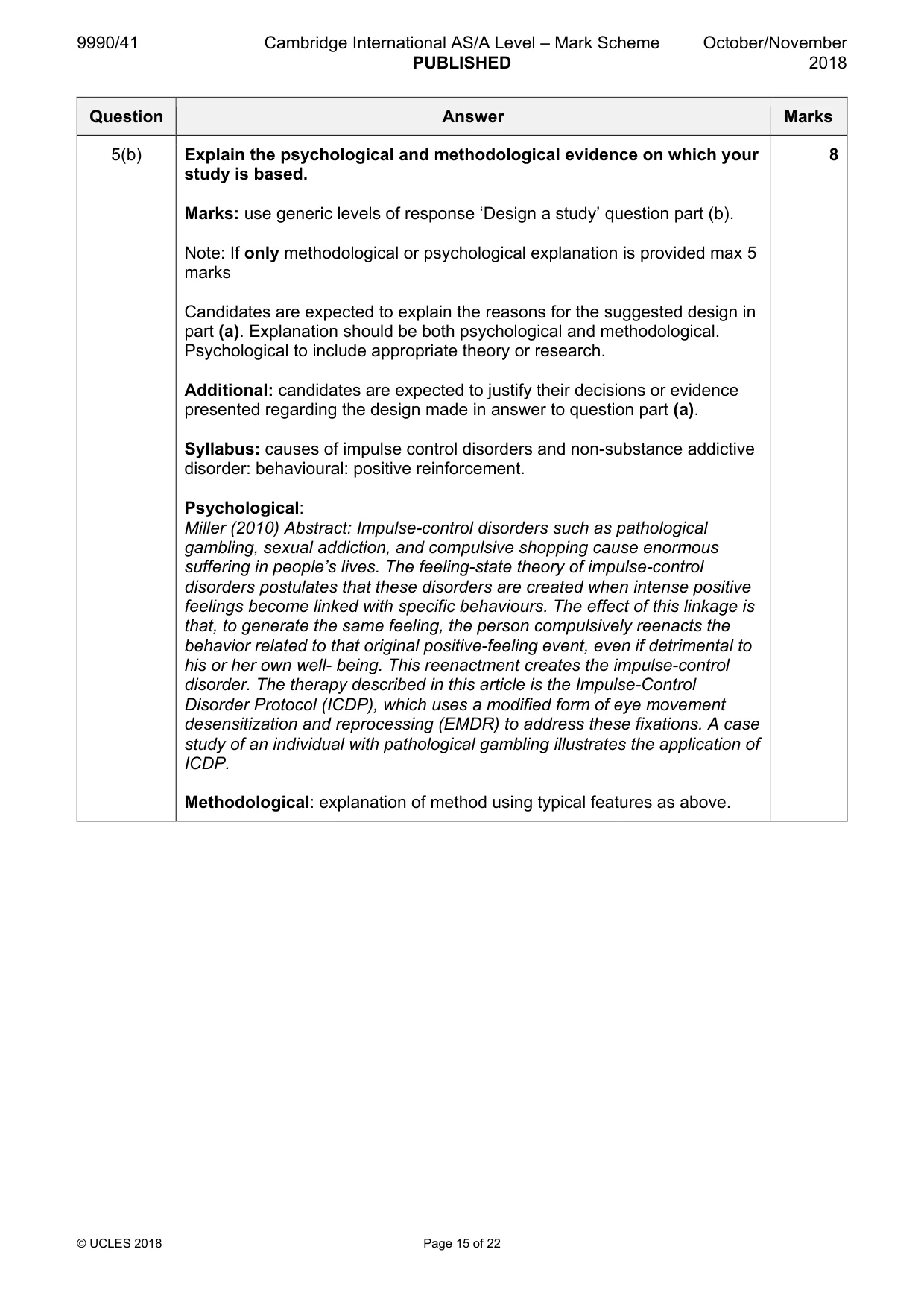 Mark scheme, page 15 of 22