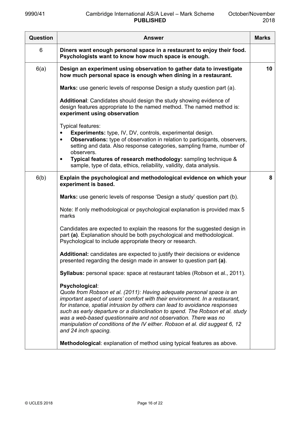 Mark scheme, page 16 of 22