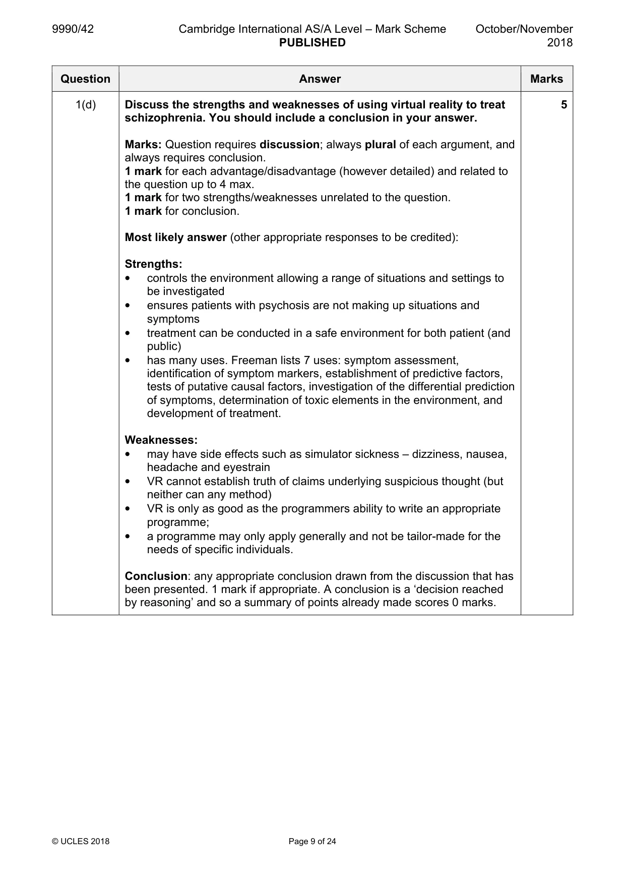 Mark scheme, page 9 of 24