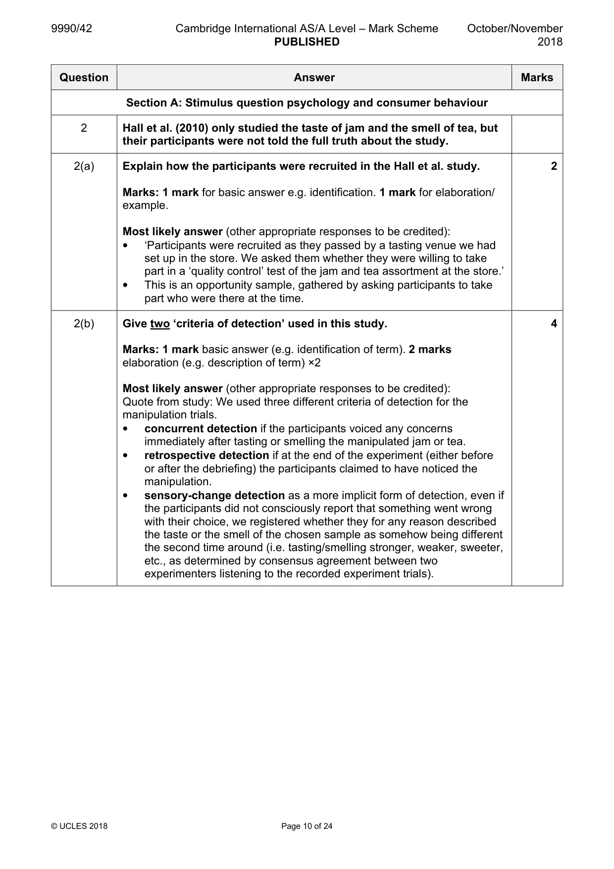 Mark scheme, page 10 of 24