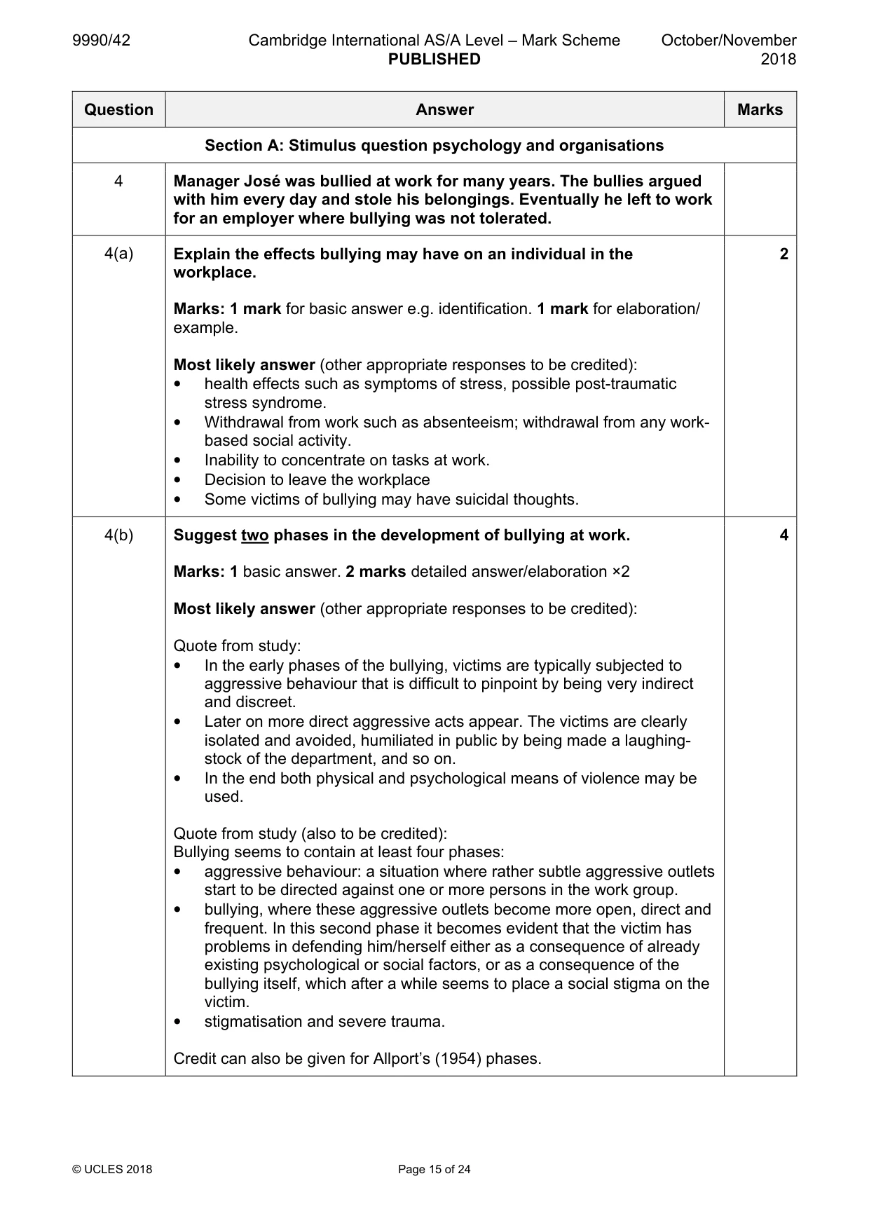Mark scheme, page 15 of 24