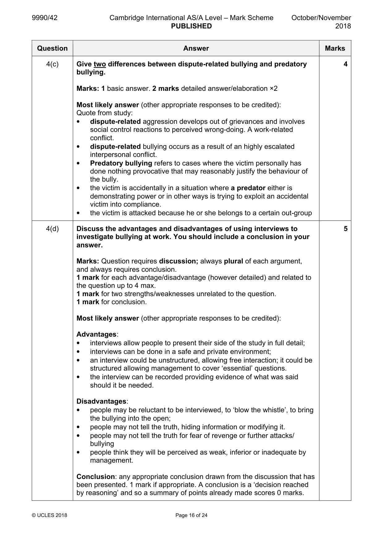 Mark scheme, page 16 of 24