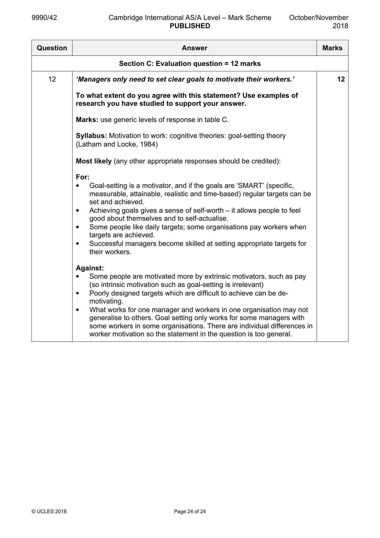 Mark scheme, page 24 of 24