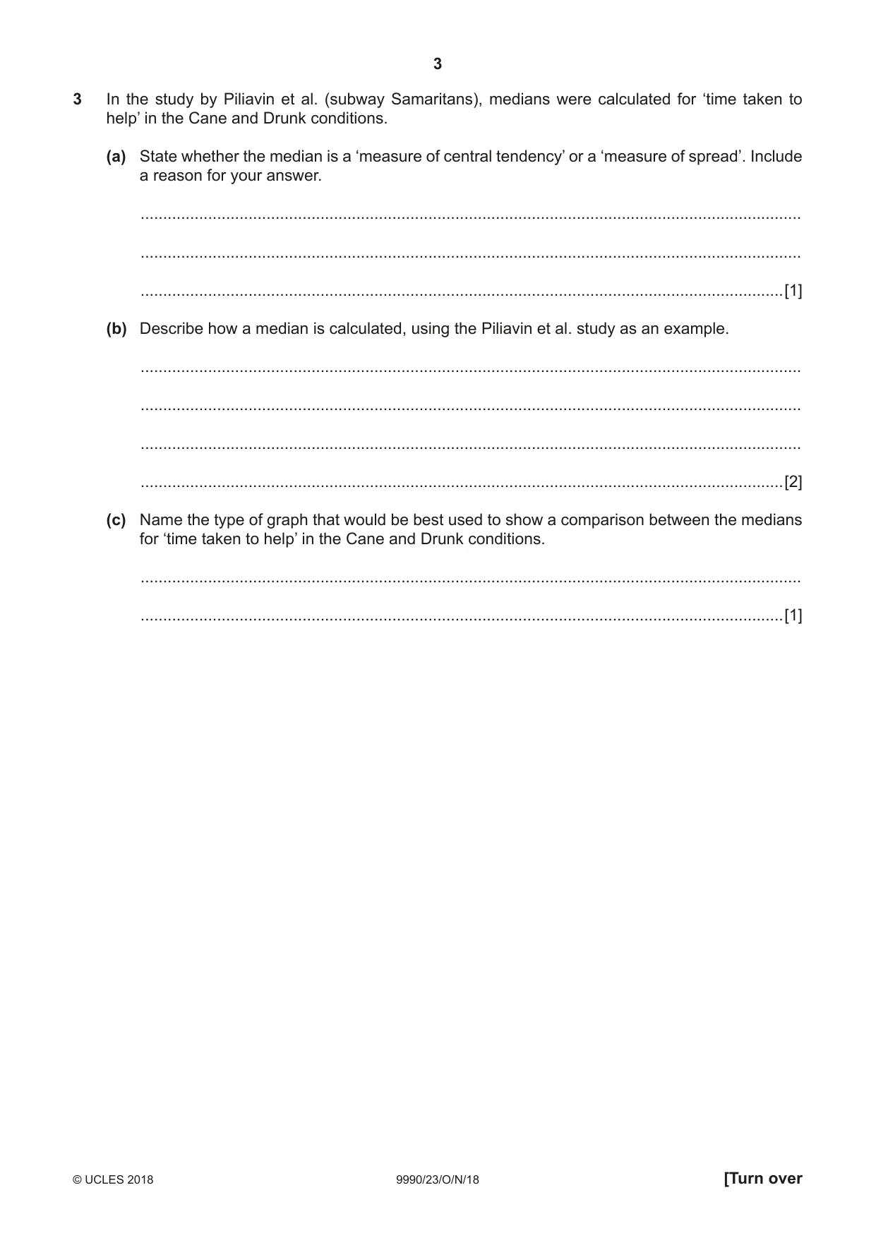 Cambridge A Level Psychology (from 2018) 9990 2018 Oct/Nov Paper 2 · Variant 3 question paper, page 3 of 12