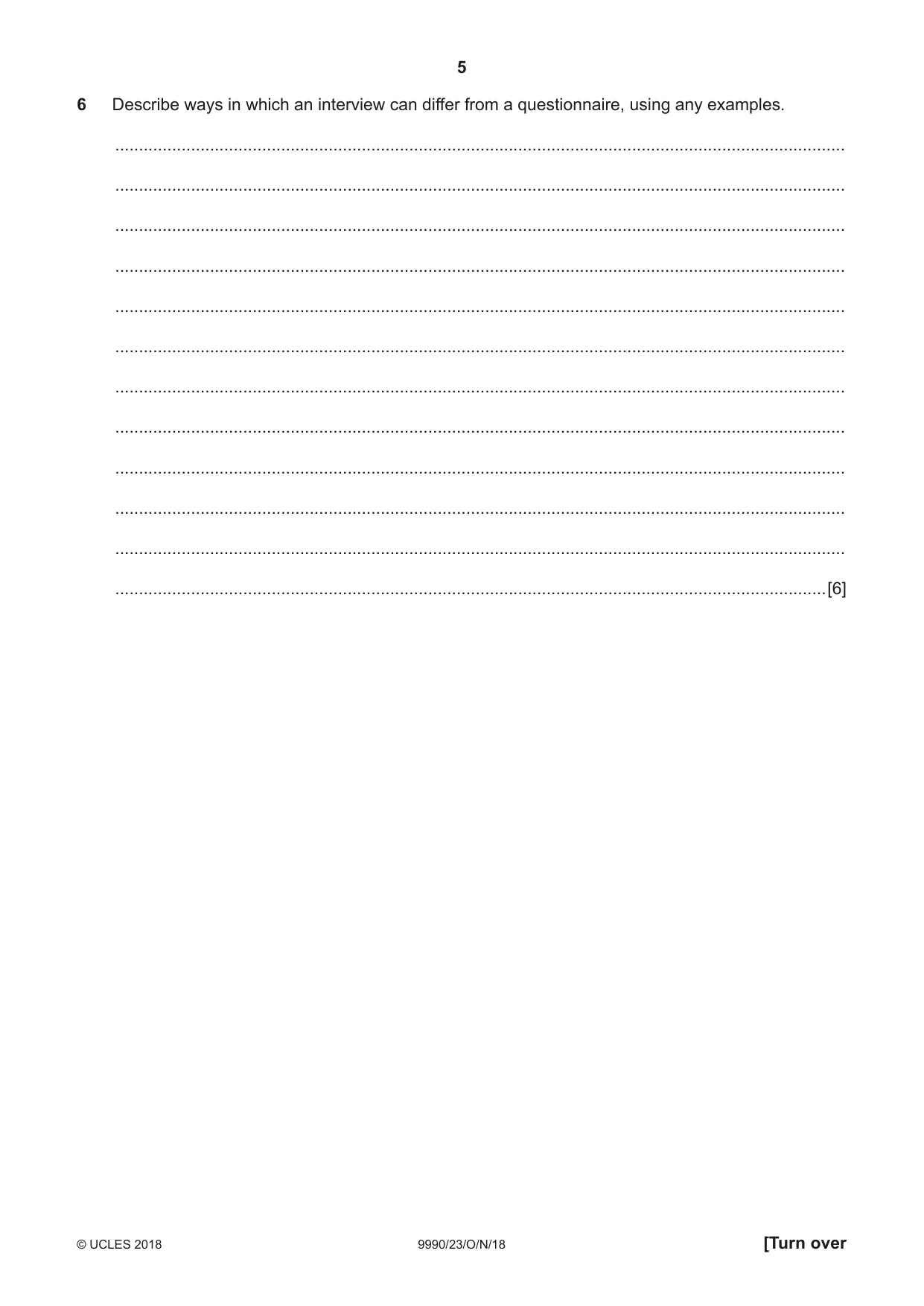 Cambridge A Level Psychology (from 2018) 9990 2018 Oct/Nov Paper 2 · Variant 3 question paper, page 5 of 12