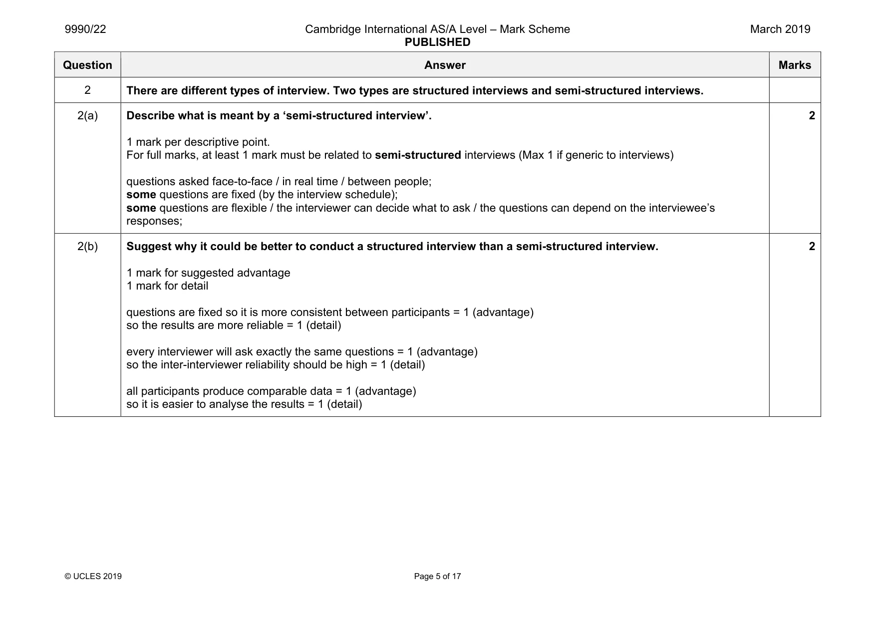 Mark scheme, page 5 of 17