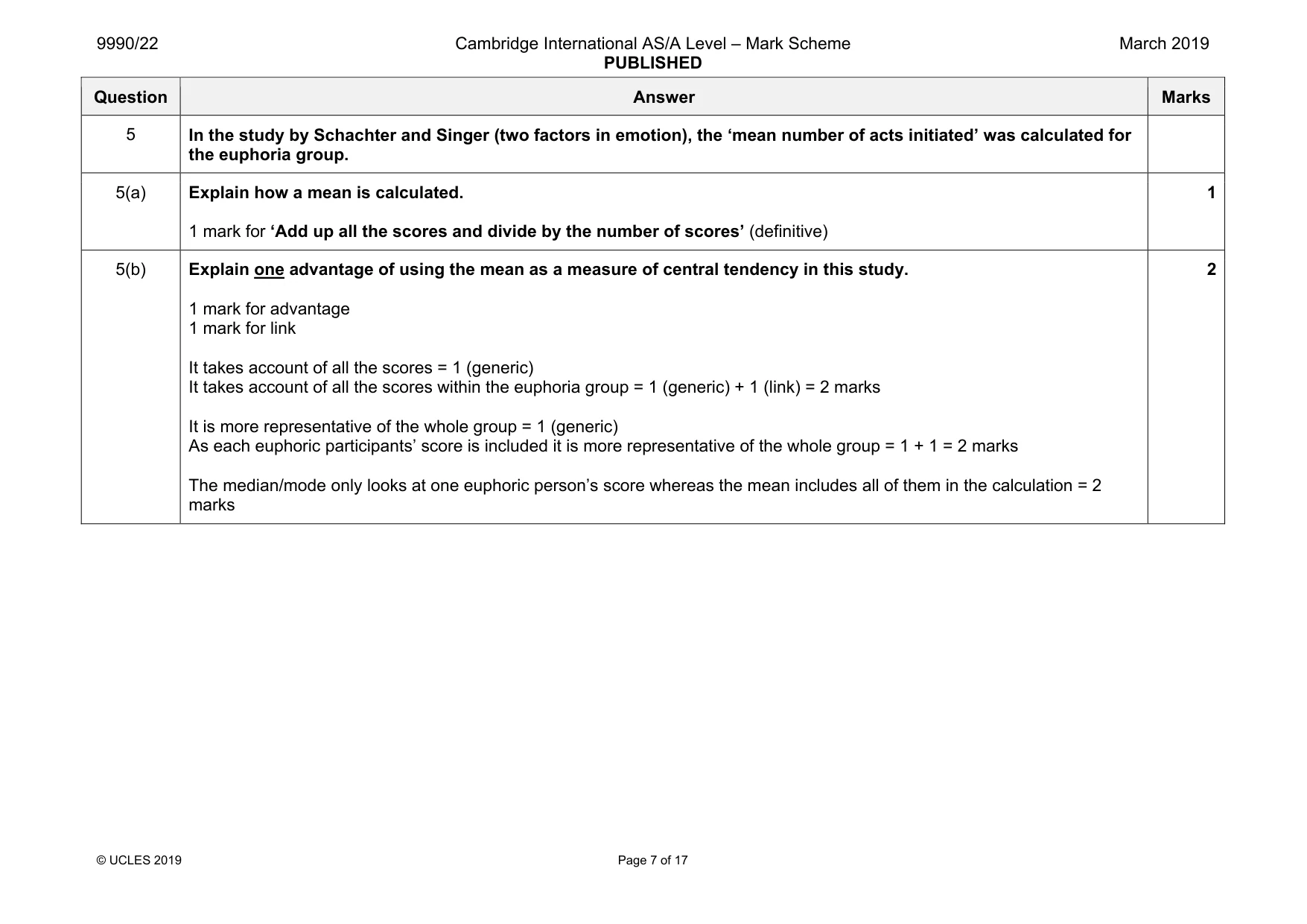 Mark scheme, page 7 of 17