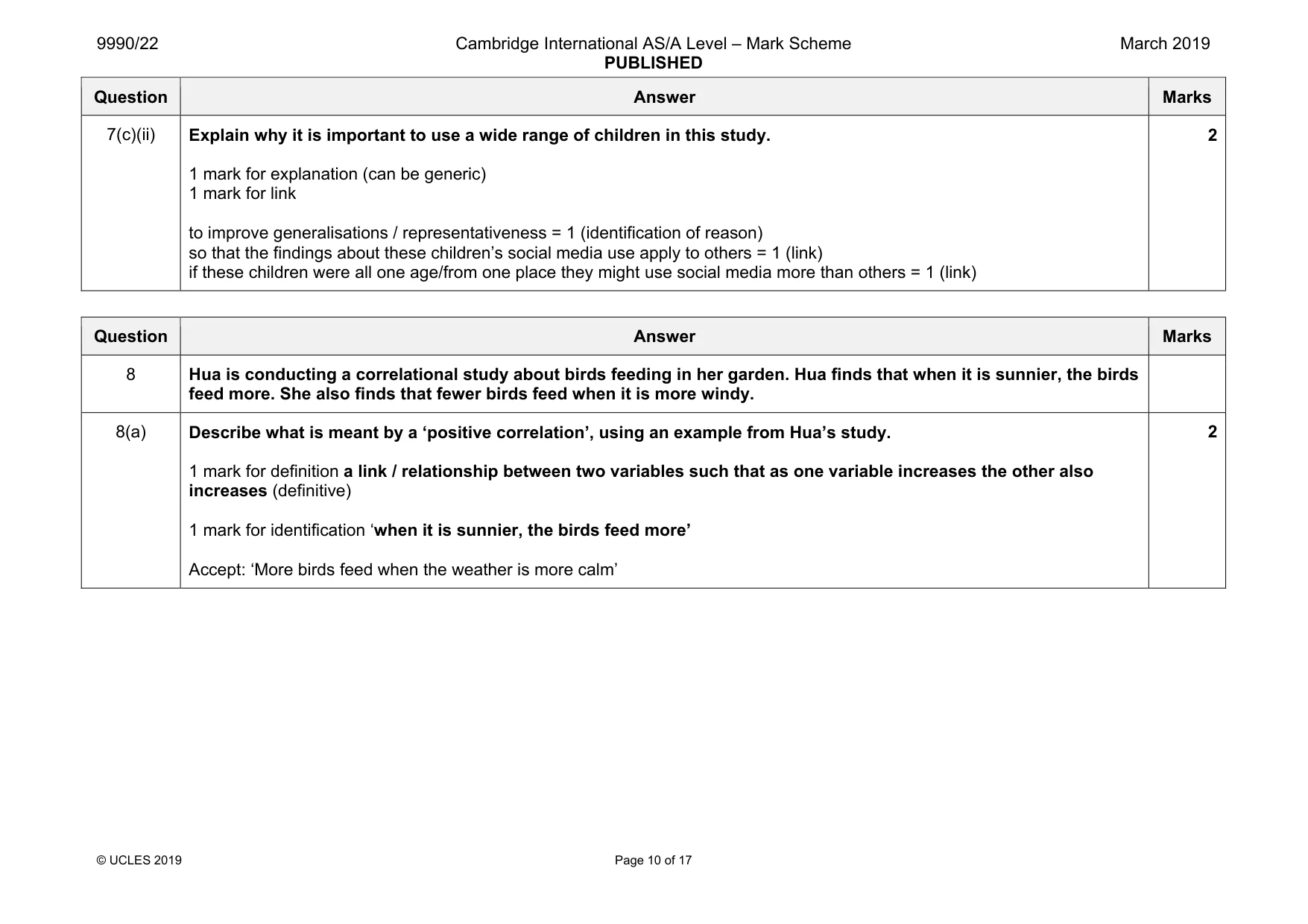Mark scheme, page 10 of 17