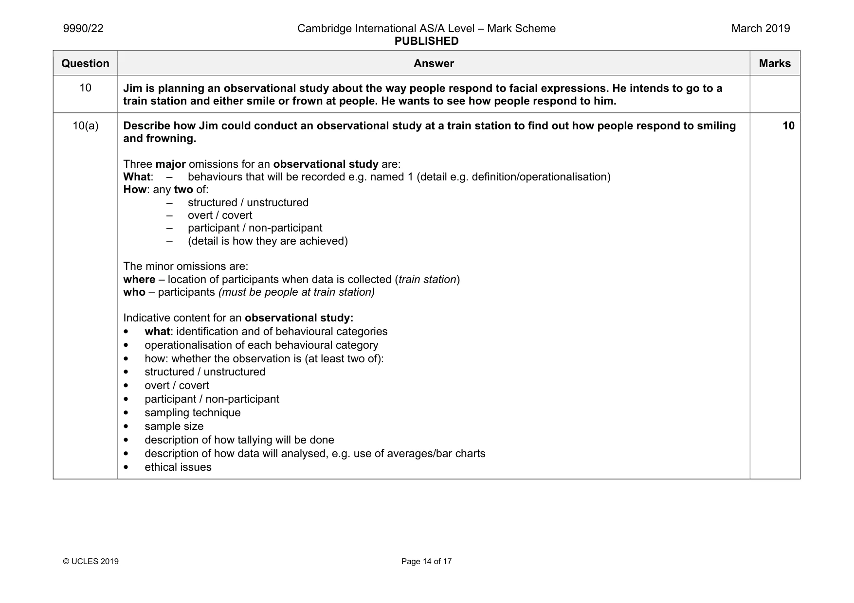 Mark scheme, page 14 of 17