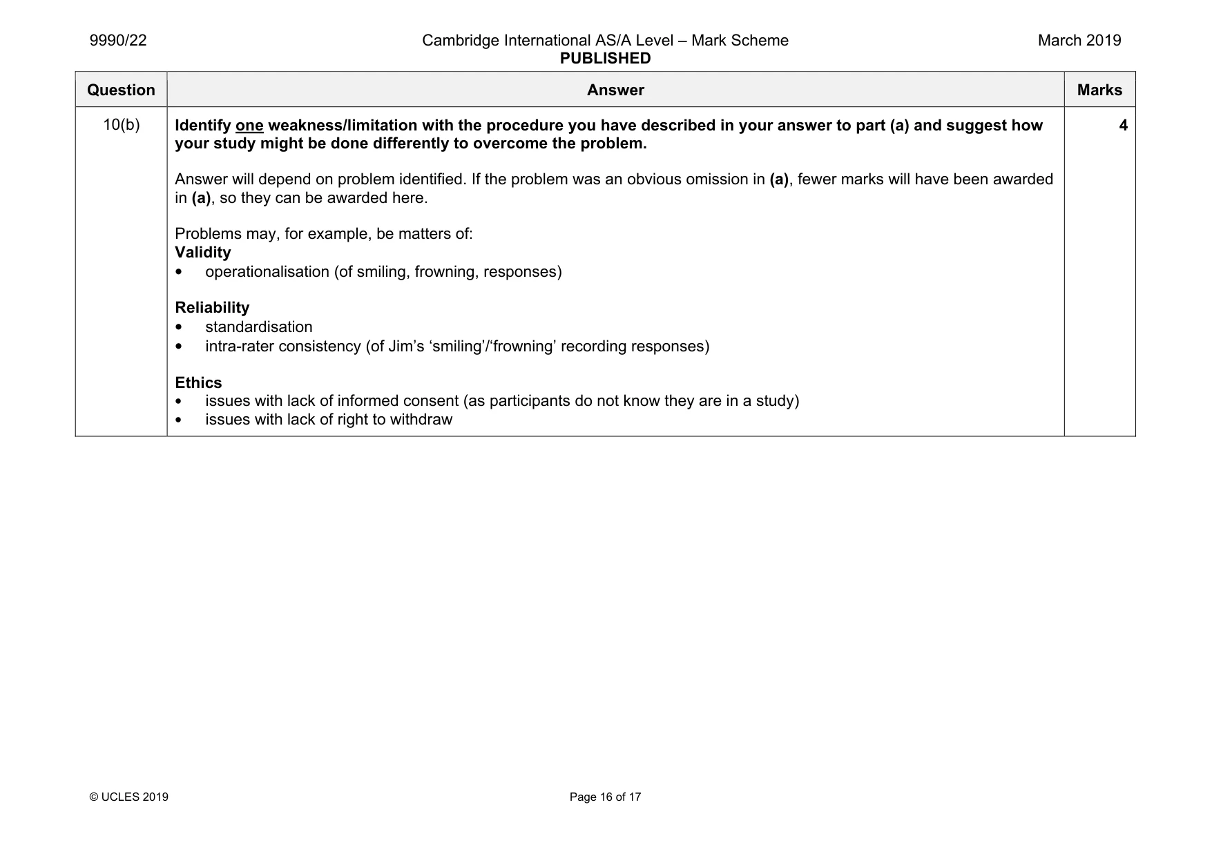 Mark scheme, page 16 of 17