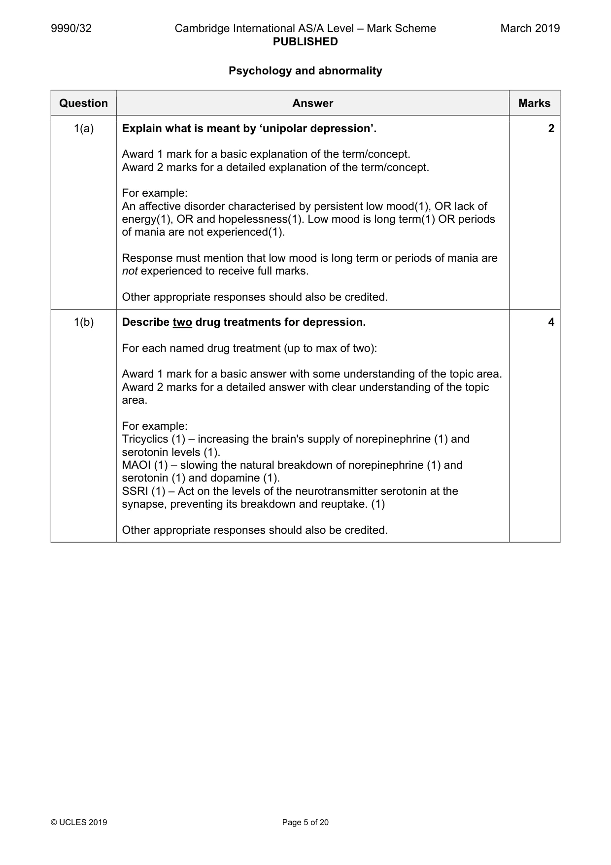 Mark scheme, page 5 of 20