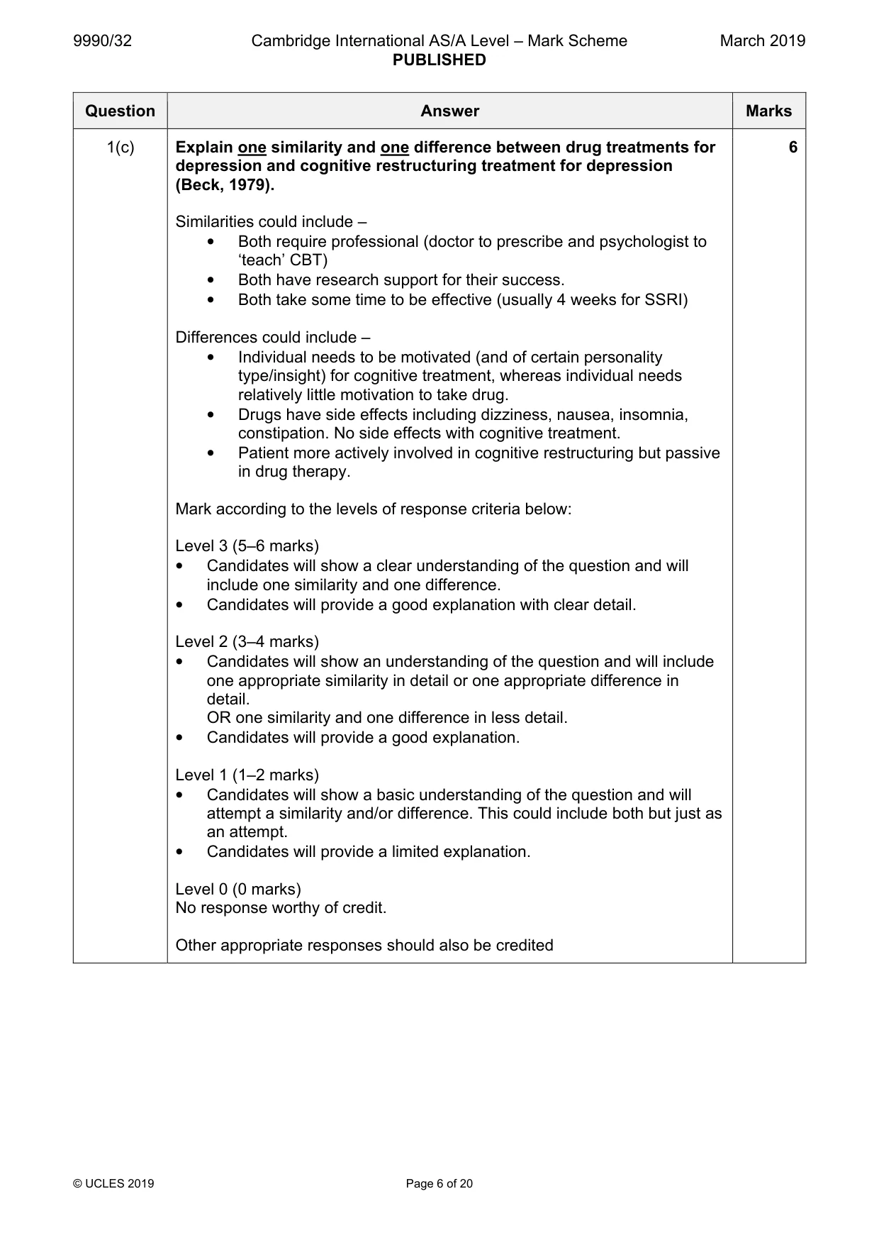Mark scheme, page 6 of 20