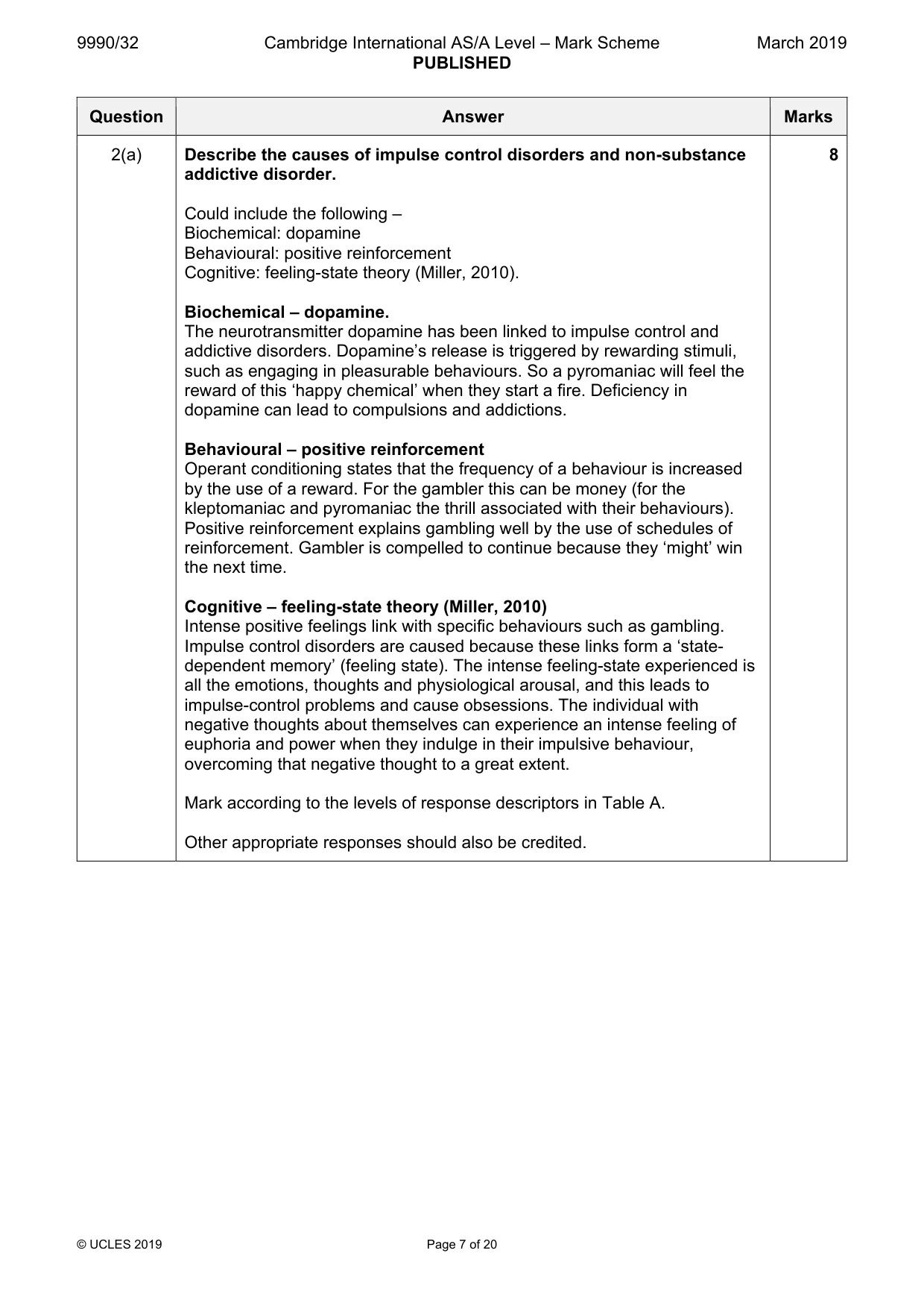 Mark scheme, page 7 of 20