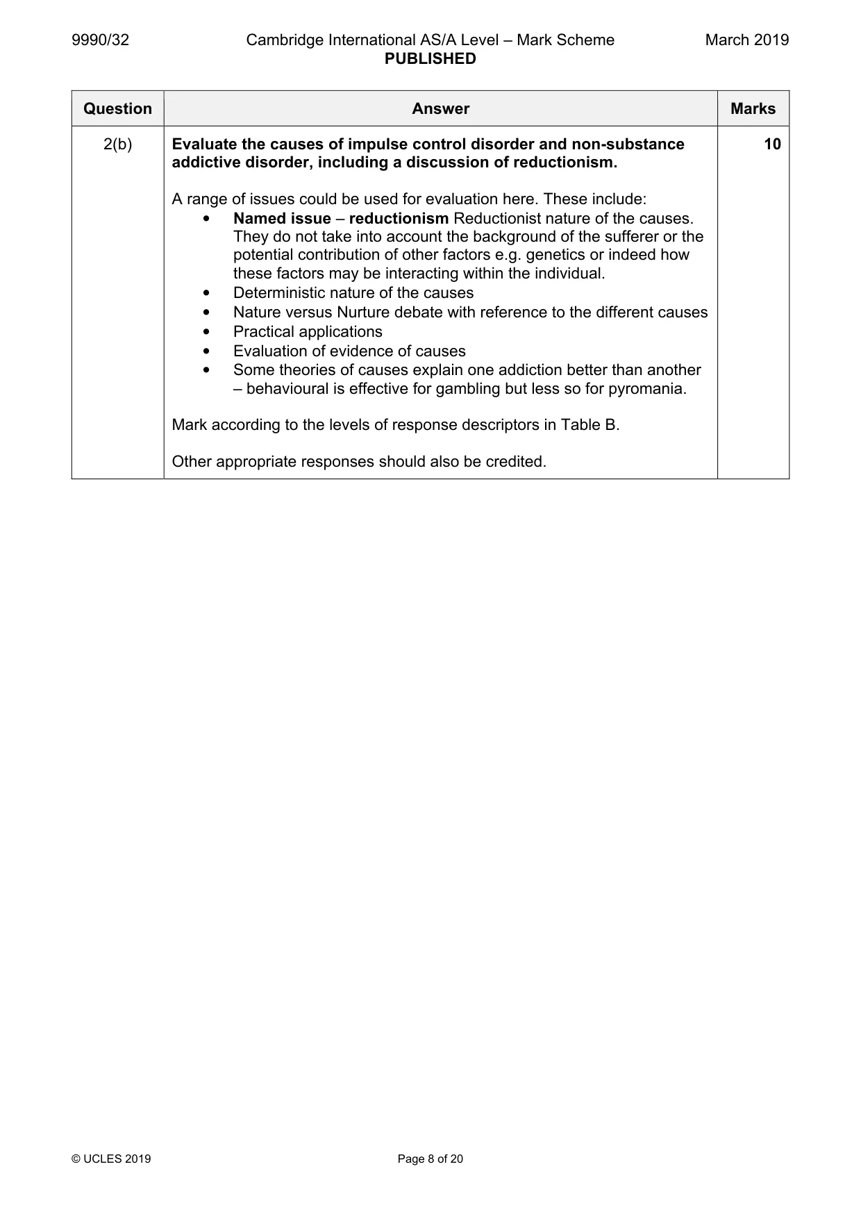 Mark scheme, page 8 of 20