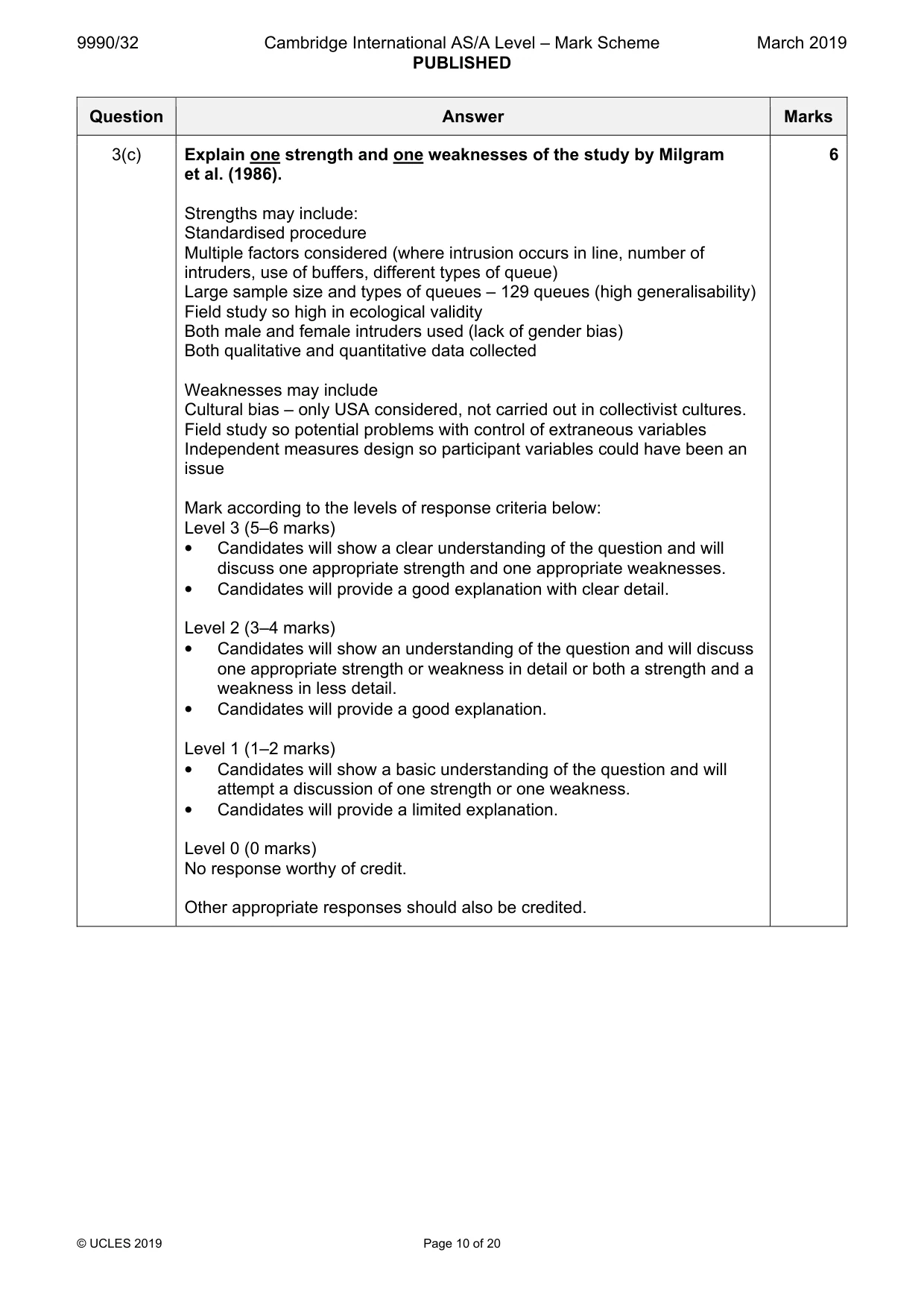 Mark scheme, page 10 of 20