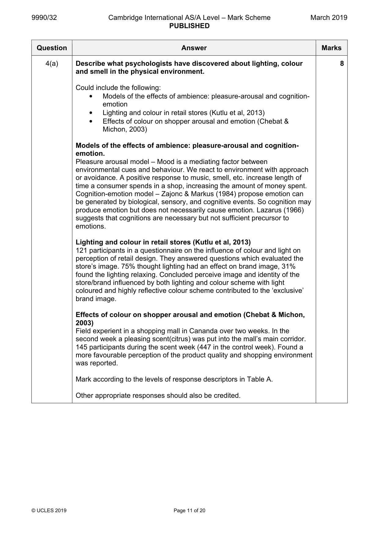 Mark scheme, page 11 of 20