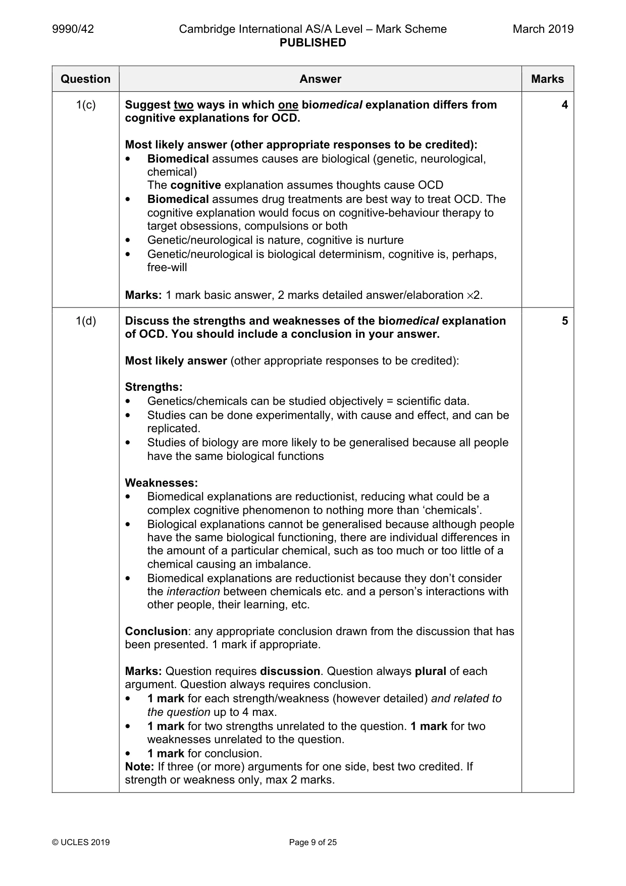 Mark scheme, page 9 of 25