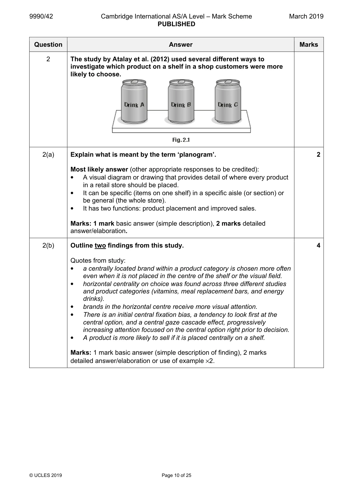 Mark scheme, page 10 of 25