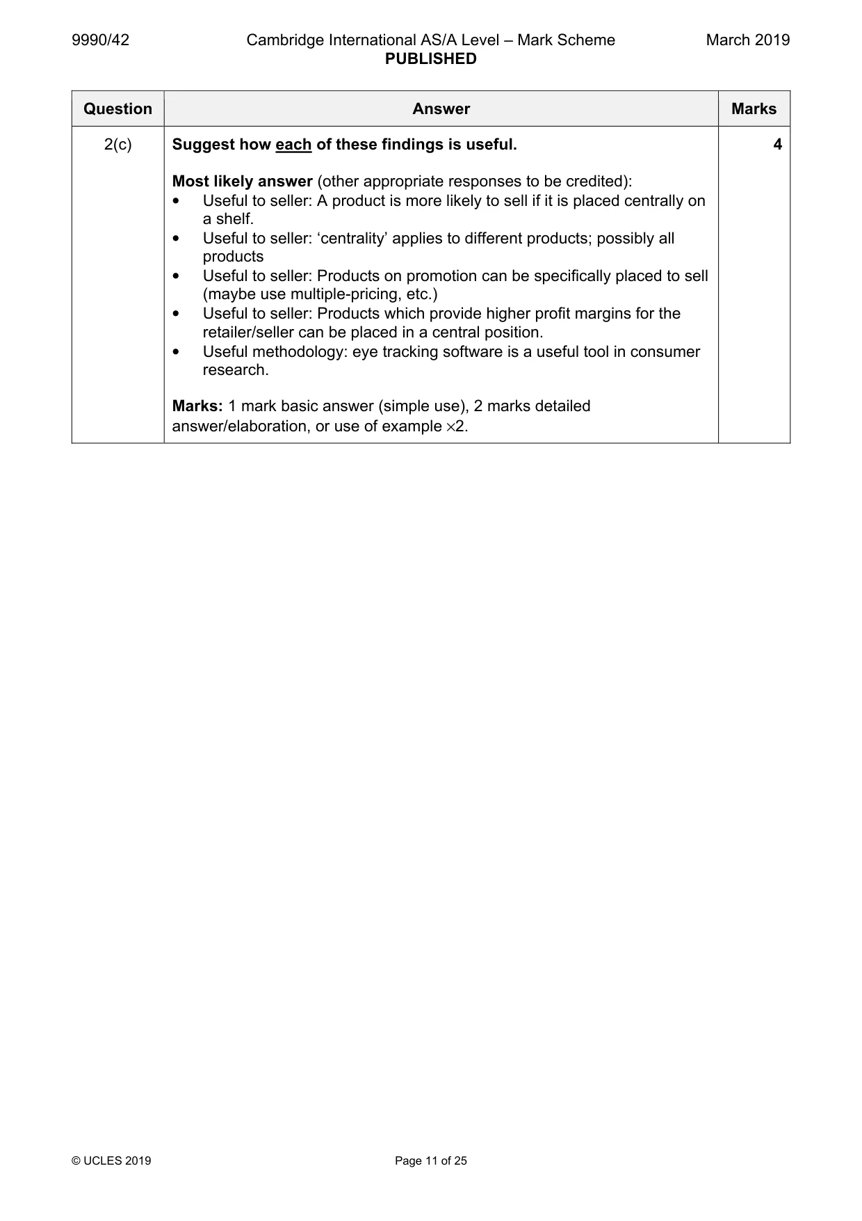 Mark scheme, page 11 of 25