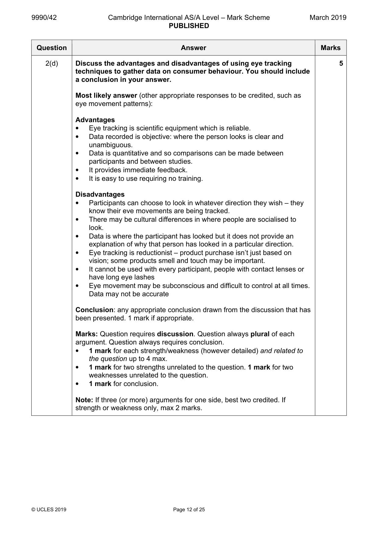 Mark scheme, page 12 of 25