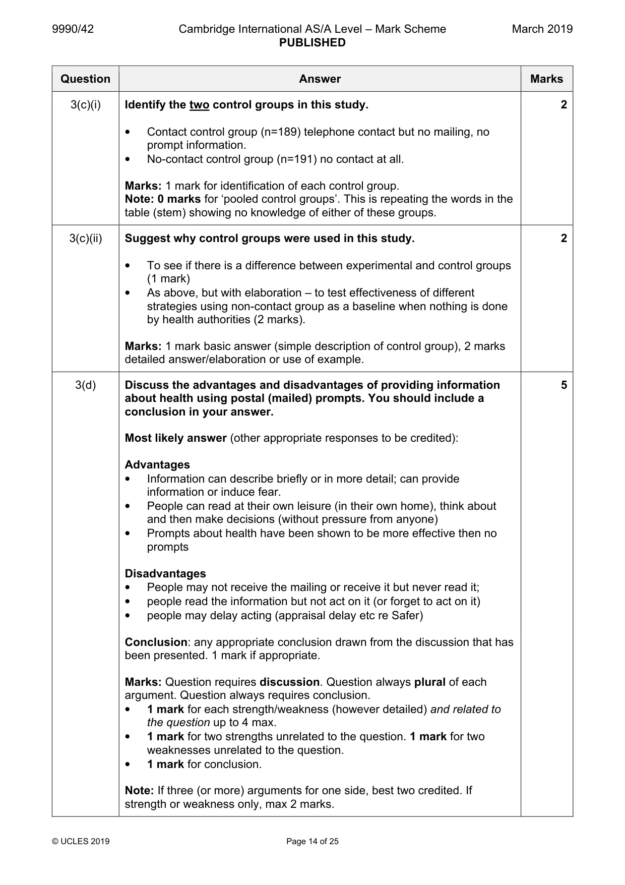 Mark scheme, page 14 of 25