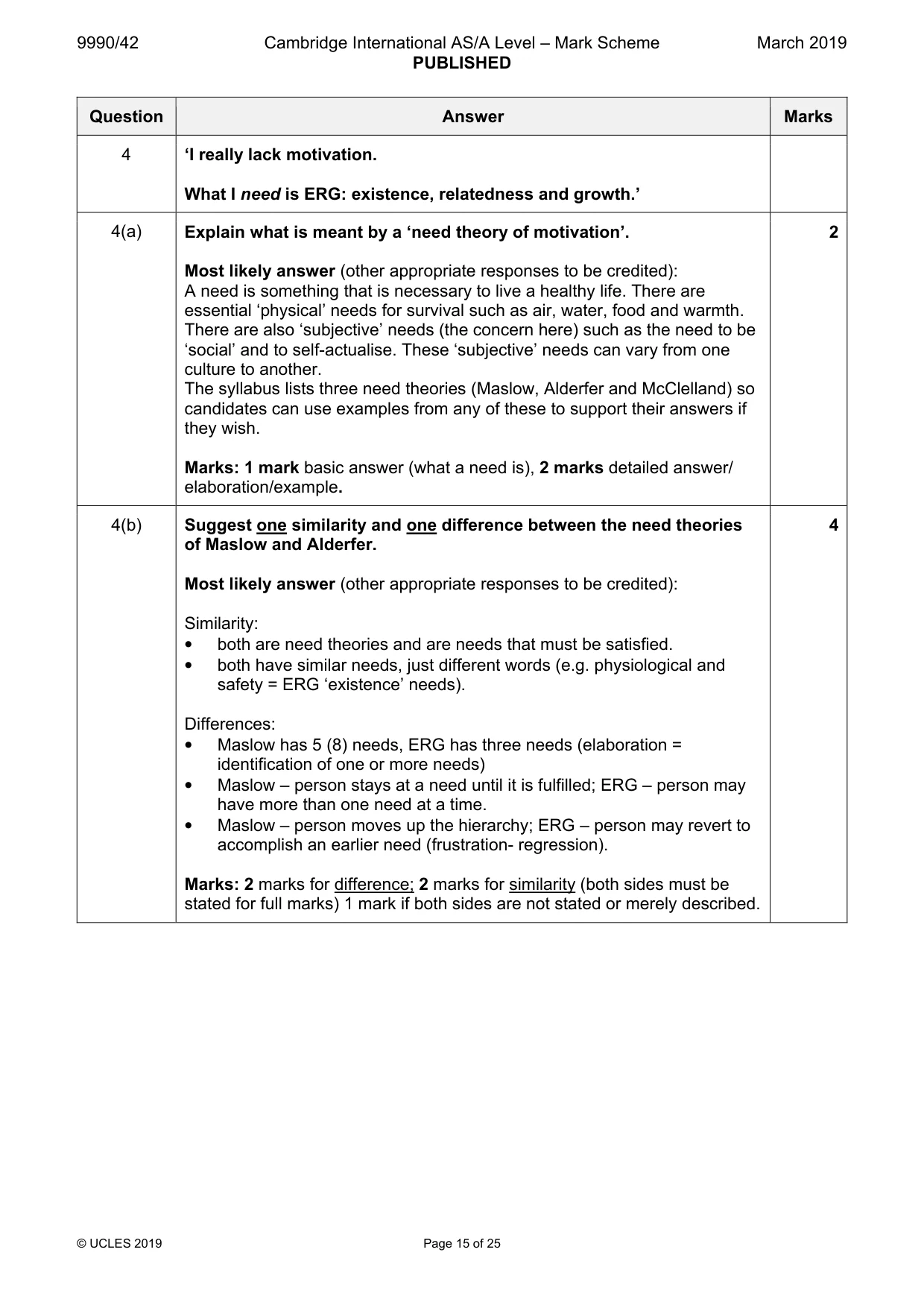 Mark scheme, page 15 of 25