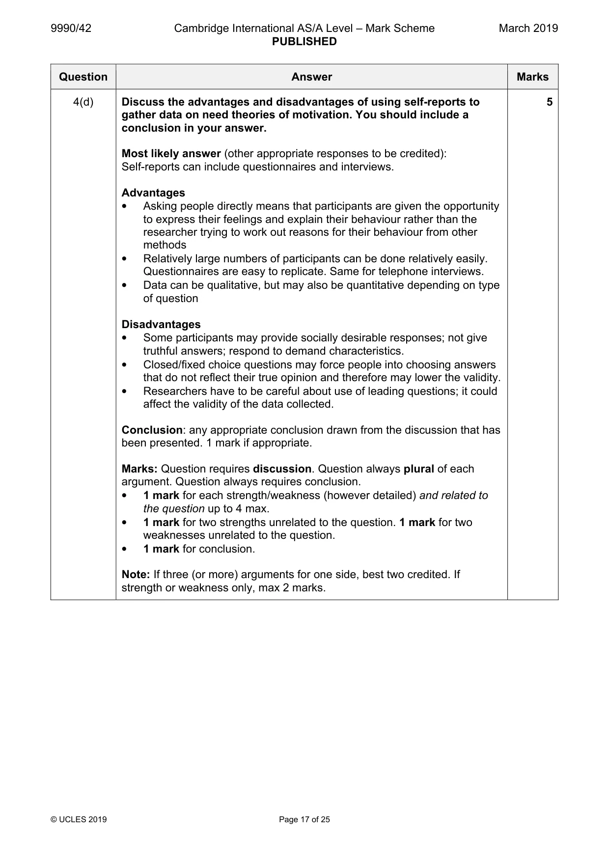 Mark scheme, page 17 of 25