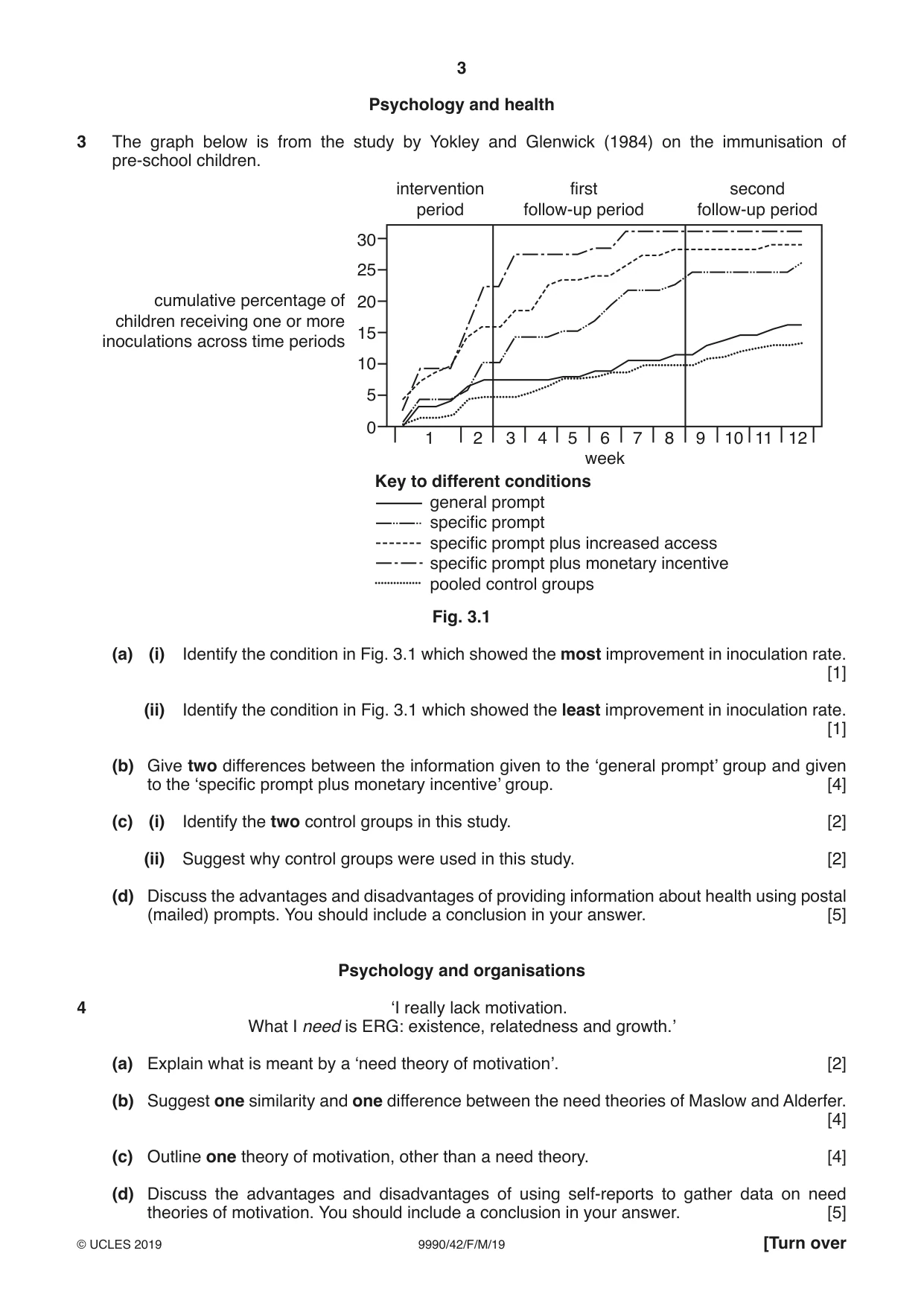 Cambridge A Level Psychology (from 2018) 9990 2019 Feb/March Paper 4 · Variant 2 question paper, page 3 of 8