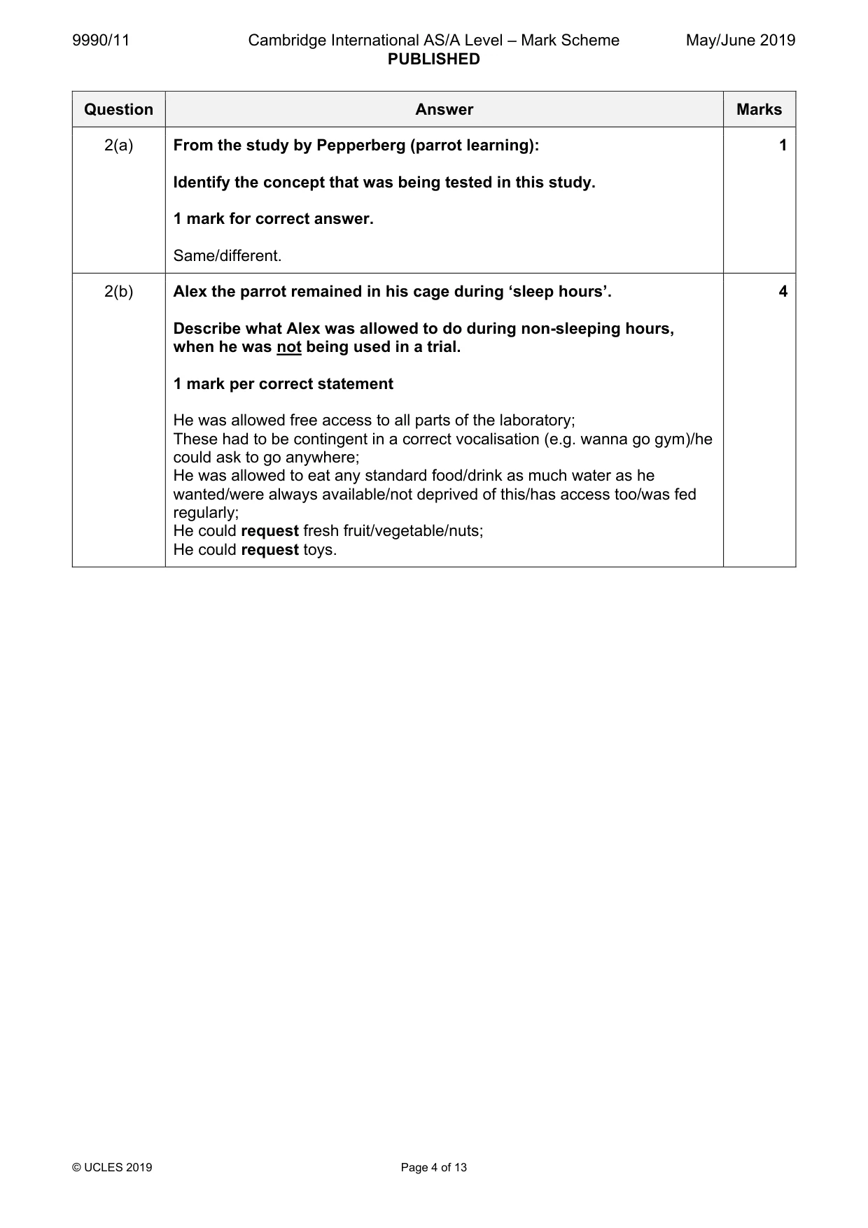 Mark scheme, page 4 of 13
