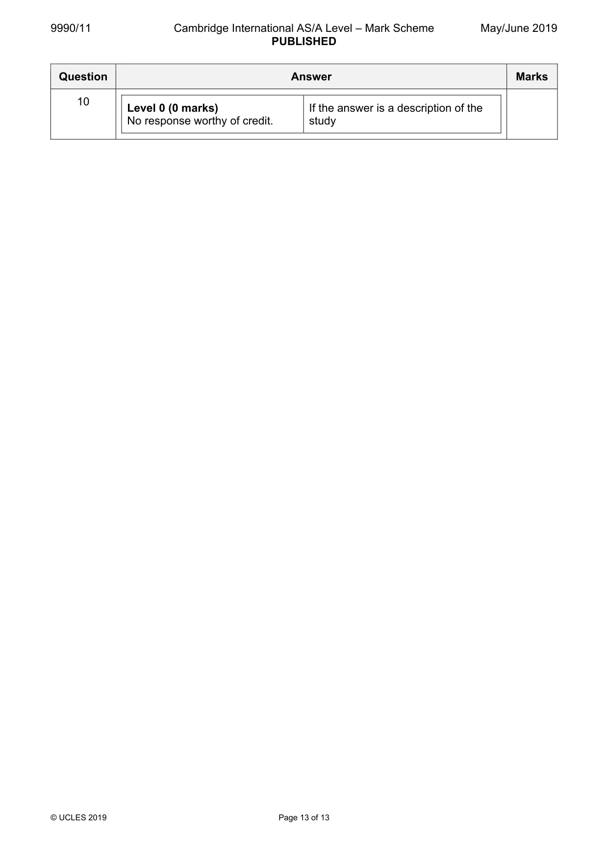 Mark scheme, page 13 of 13