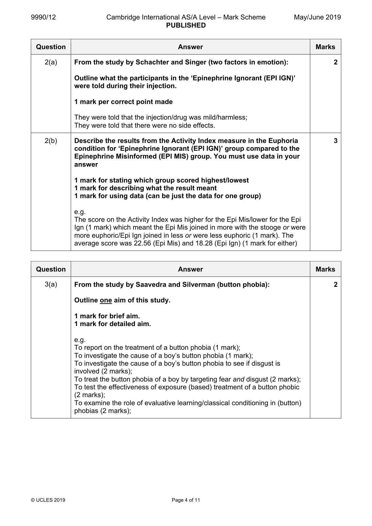 Mark scheme, page 4 of 11
