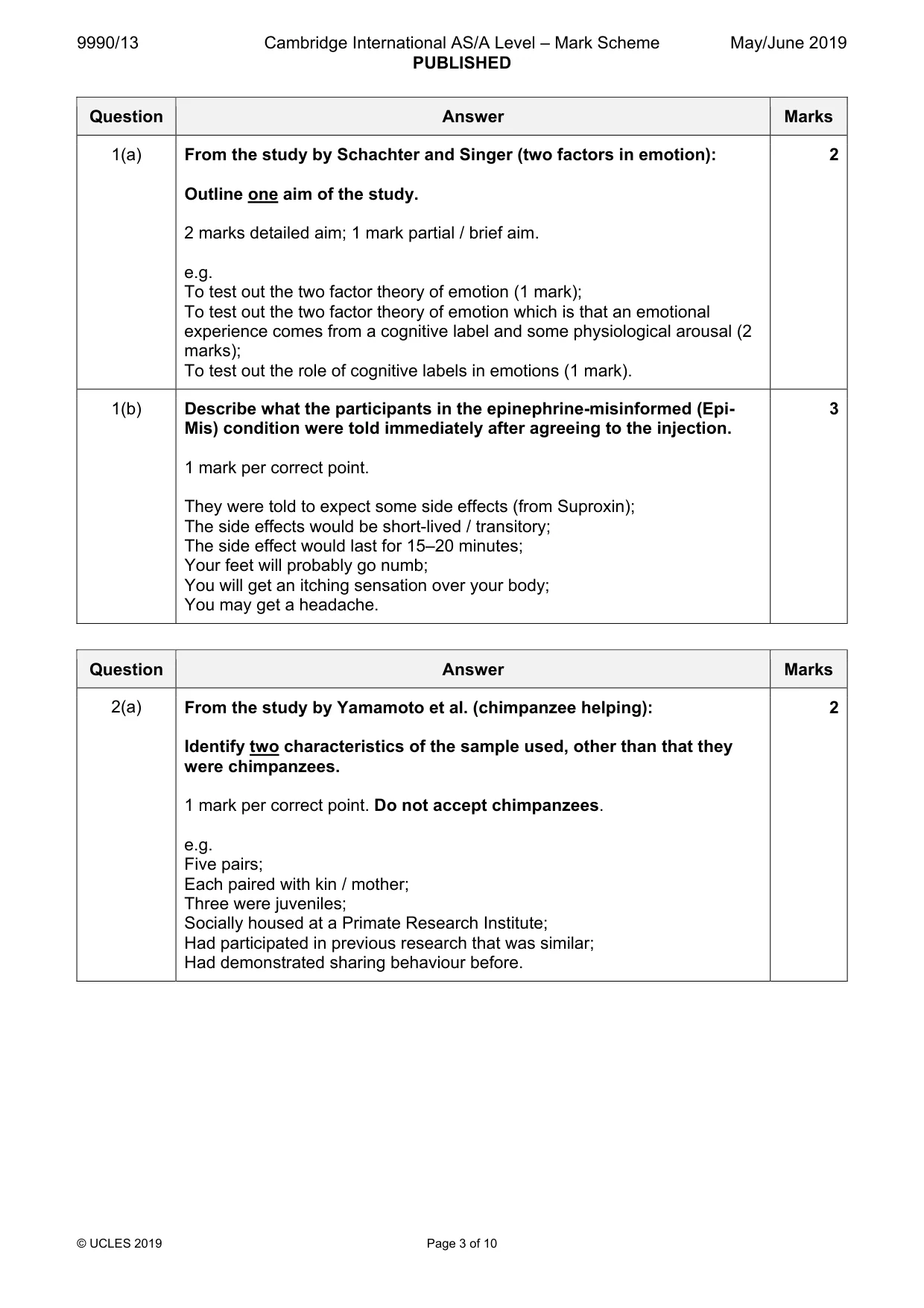 Mark scheme, page 3 of 10