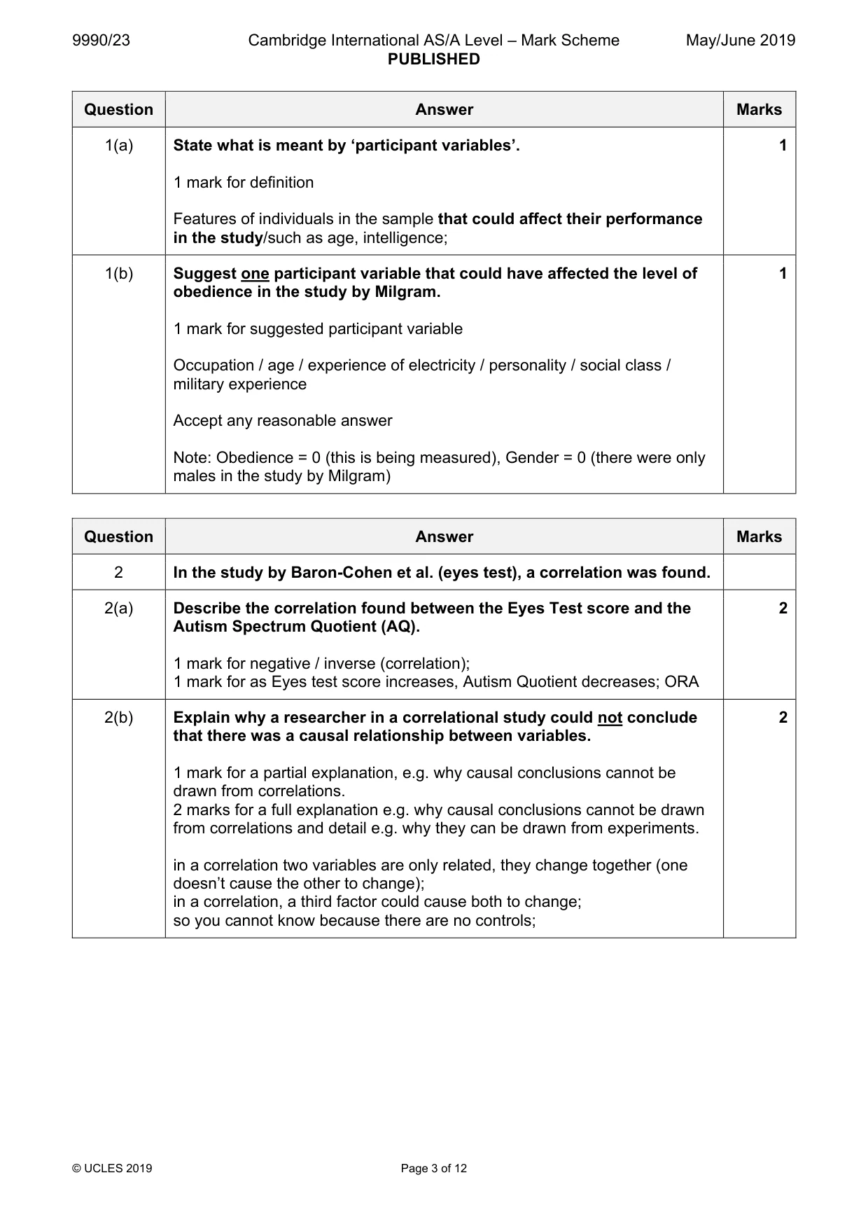 Mark scheme, page 3 of 12