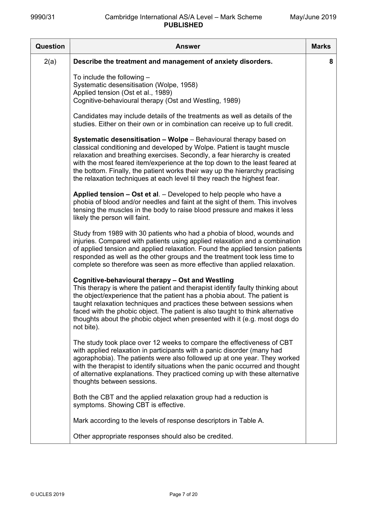 Mark scheme, page 7 of 20