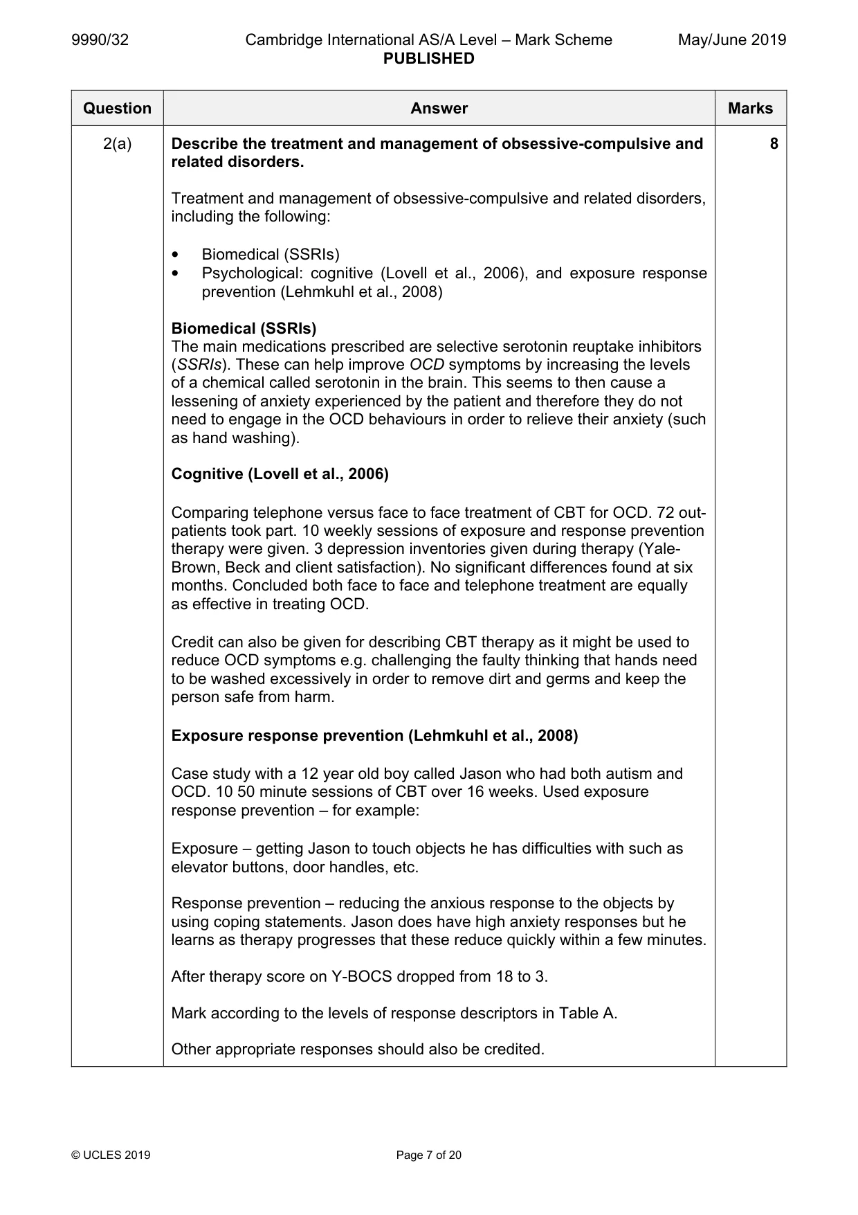 Mark scheme, page 7 of 20