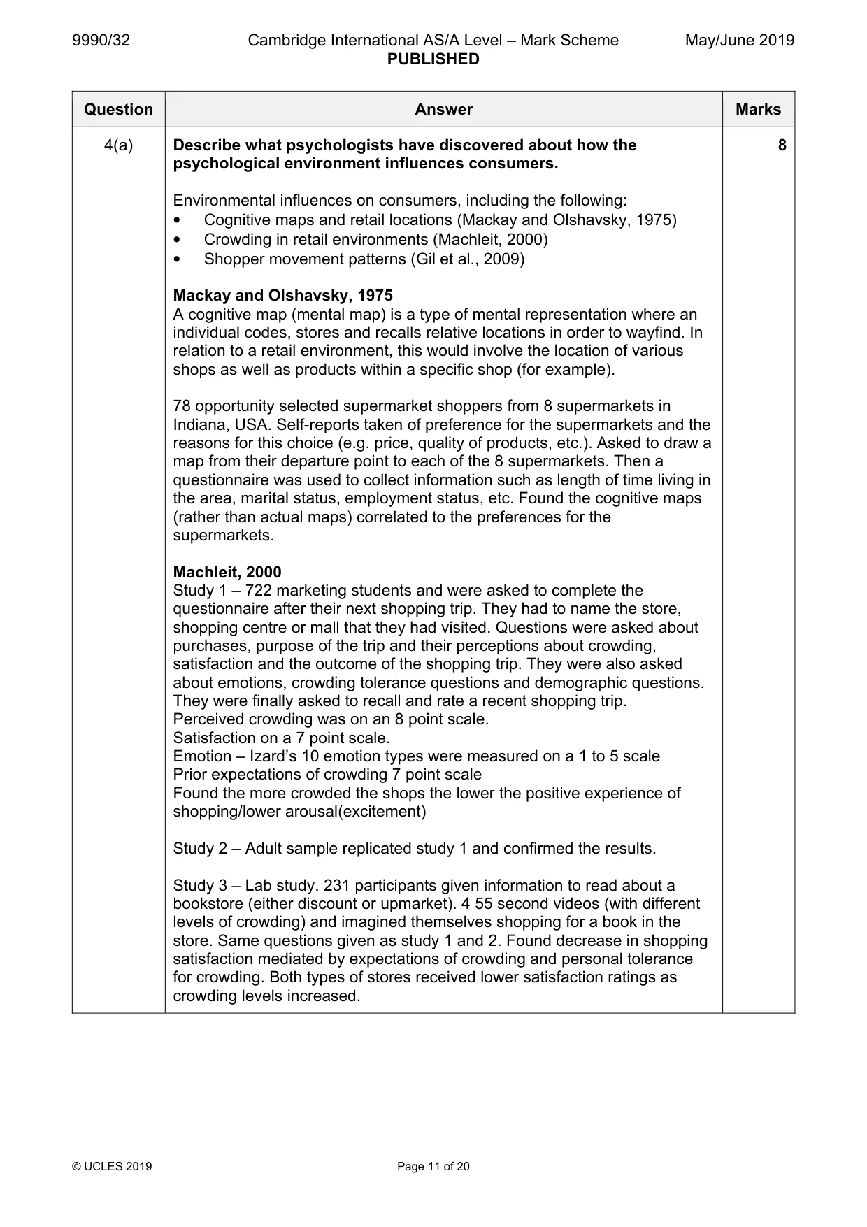 Mark scheme, page 11 of 20