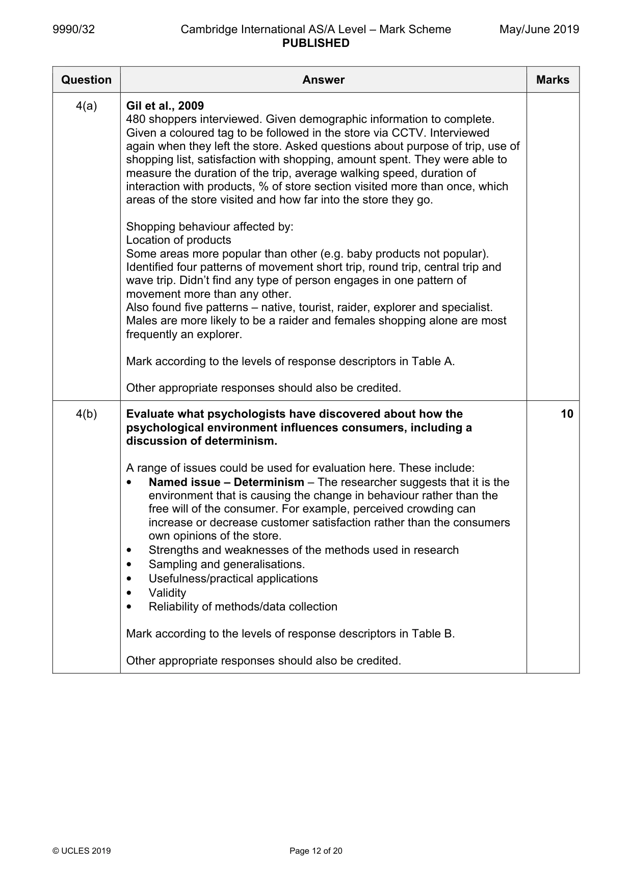 Mark scheme, page 12 of 20