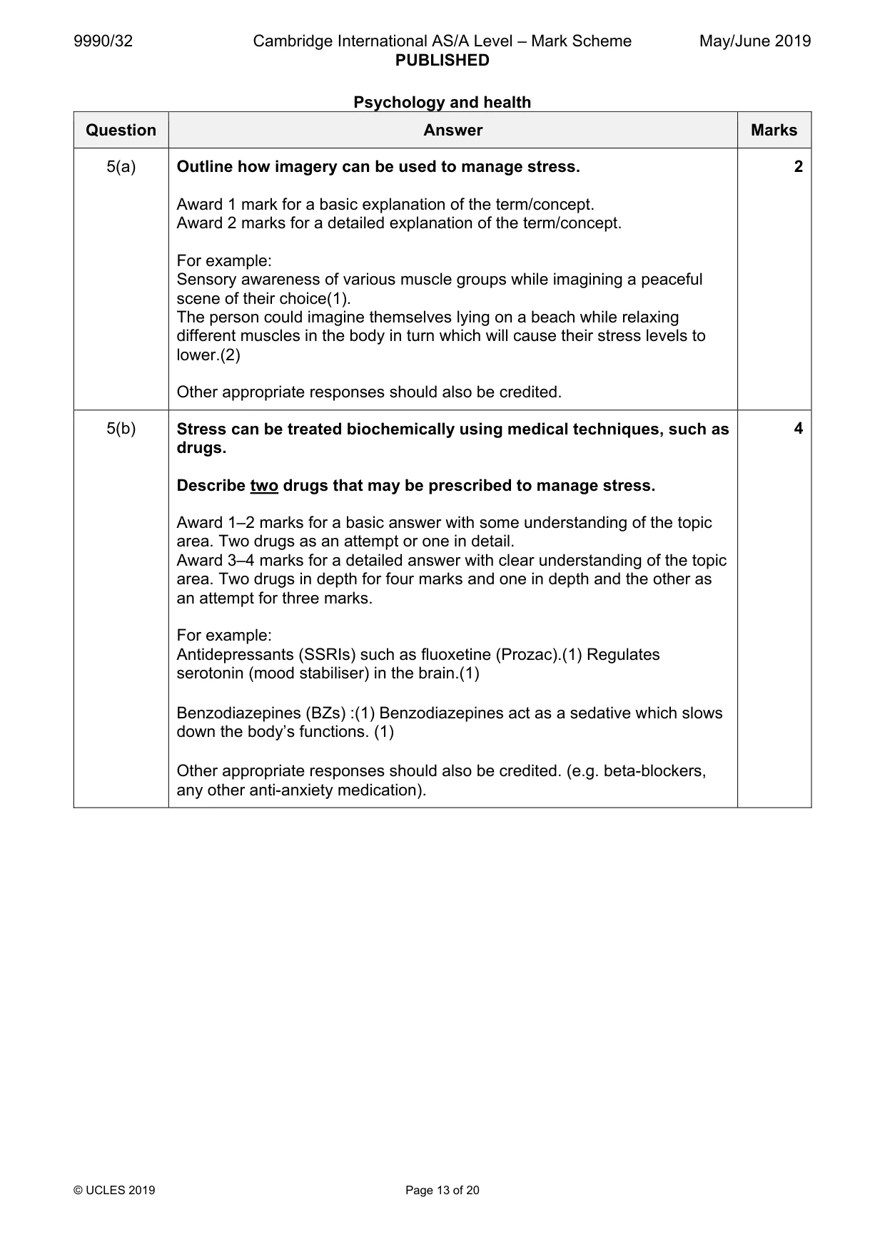 Mark scheme, page 13 of 20