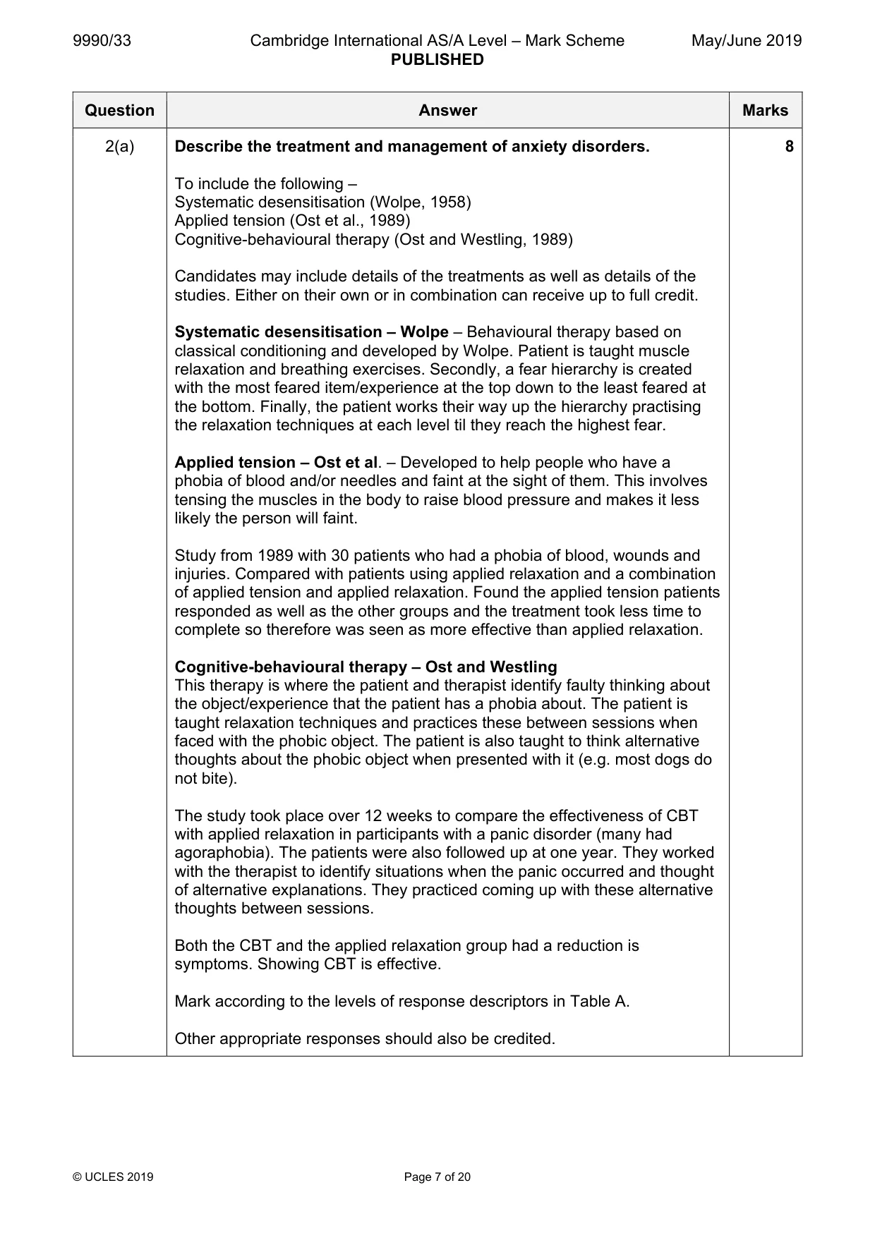 Mark scheme, page 7 of 20