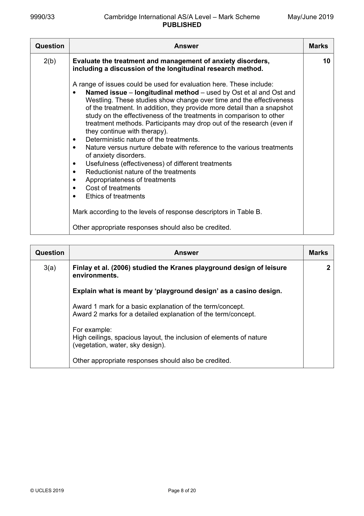Mark scheme, page 8 of 20