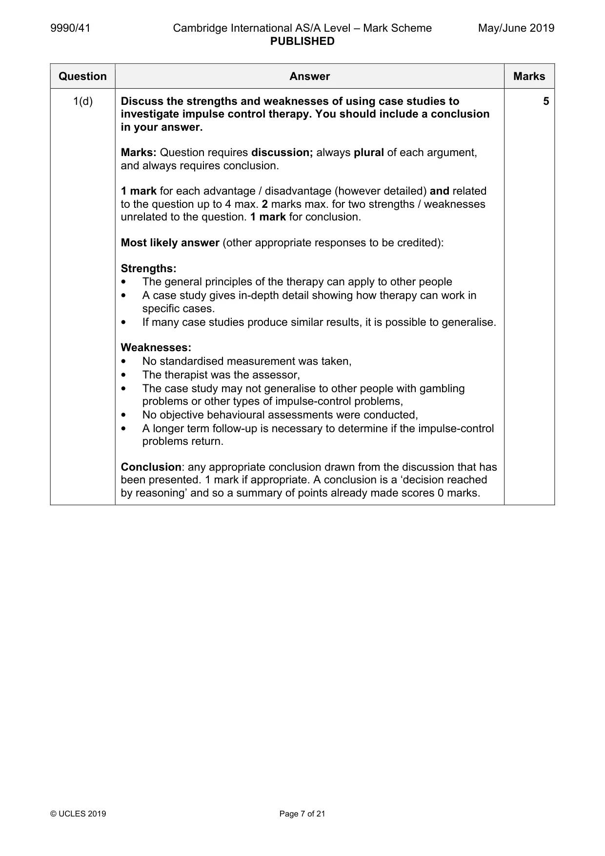 Mark scheme, page 7 of 21