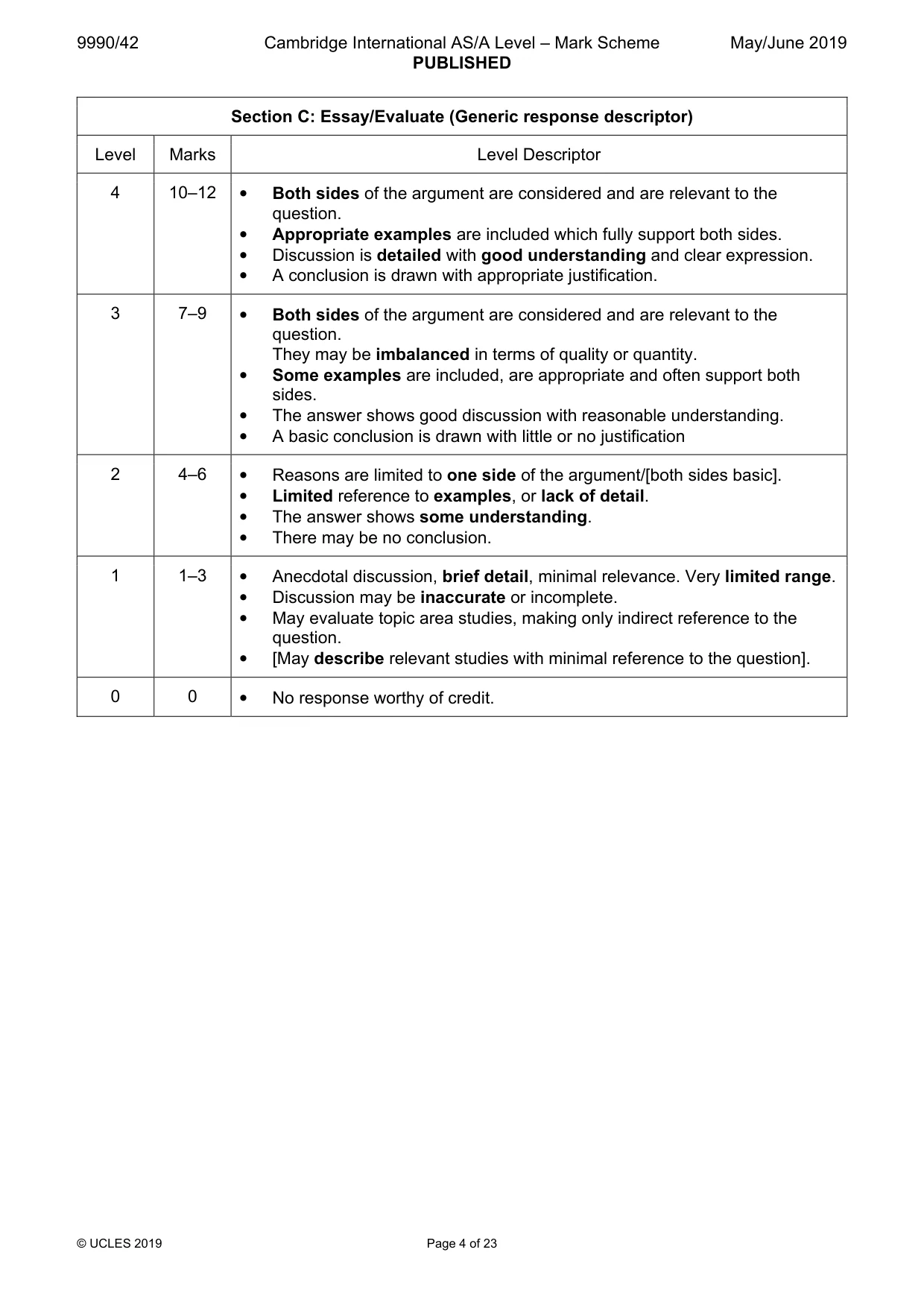Mark scheme, page 4 of 23